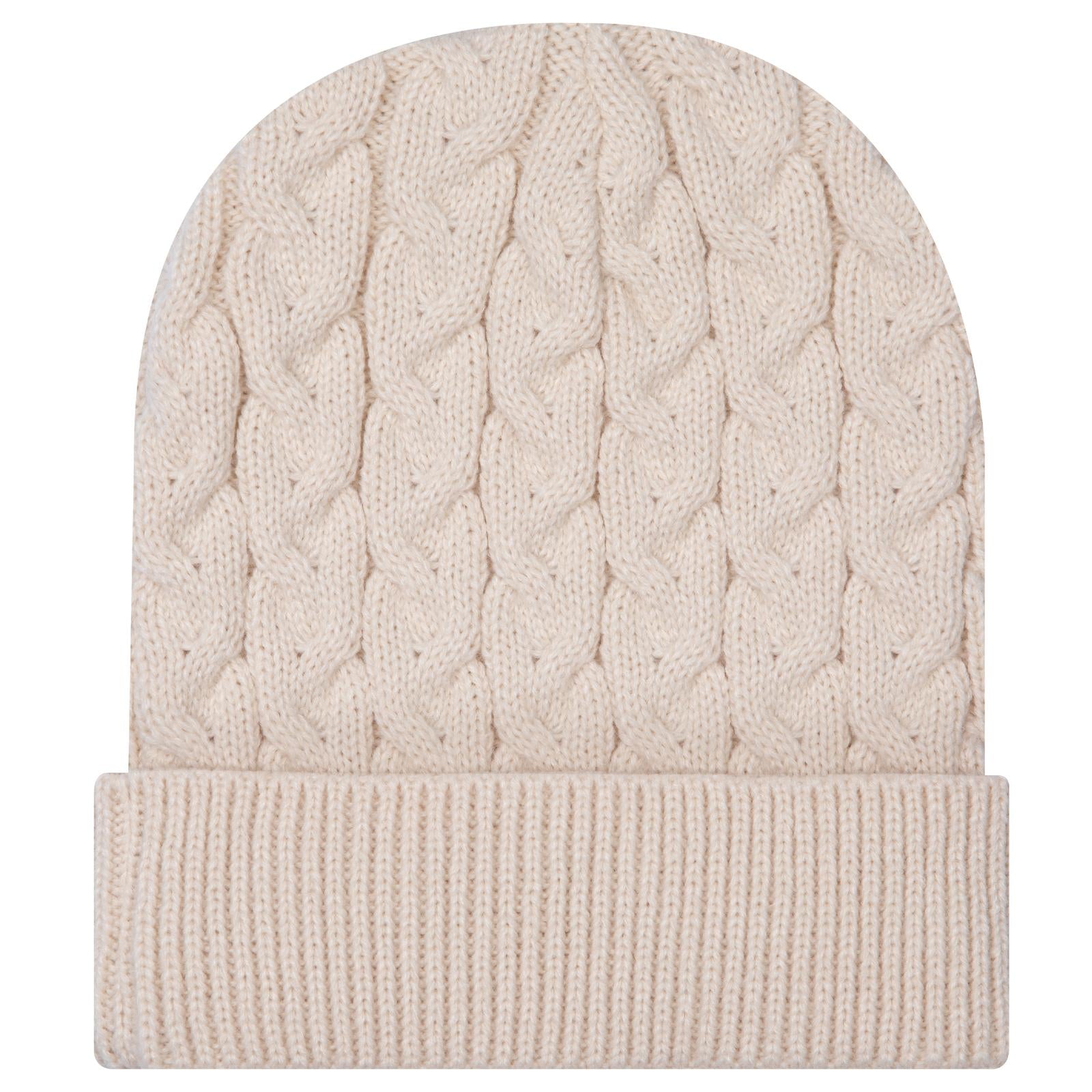 Custom Embroidered or DTF Printed - OTTO CAP® 12" Cable Knit Beanie w/ Rib Knit Cuff