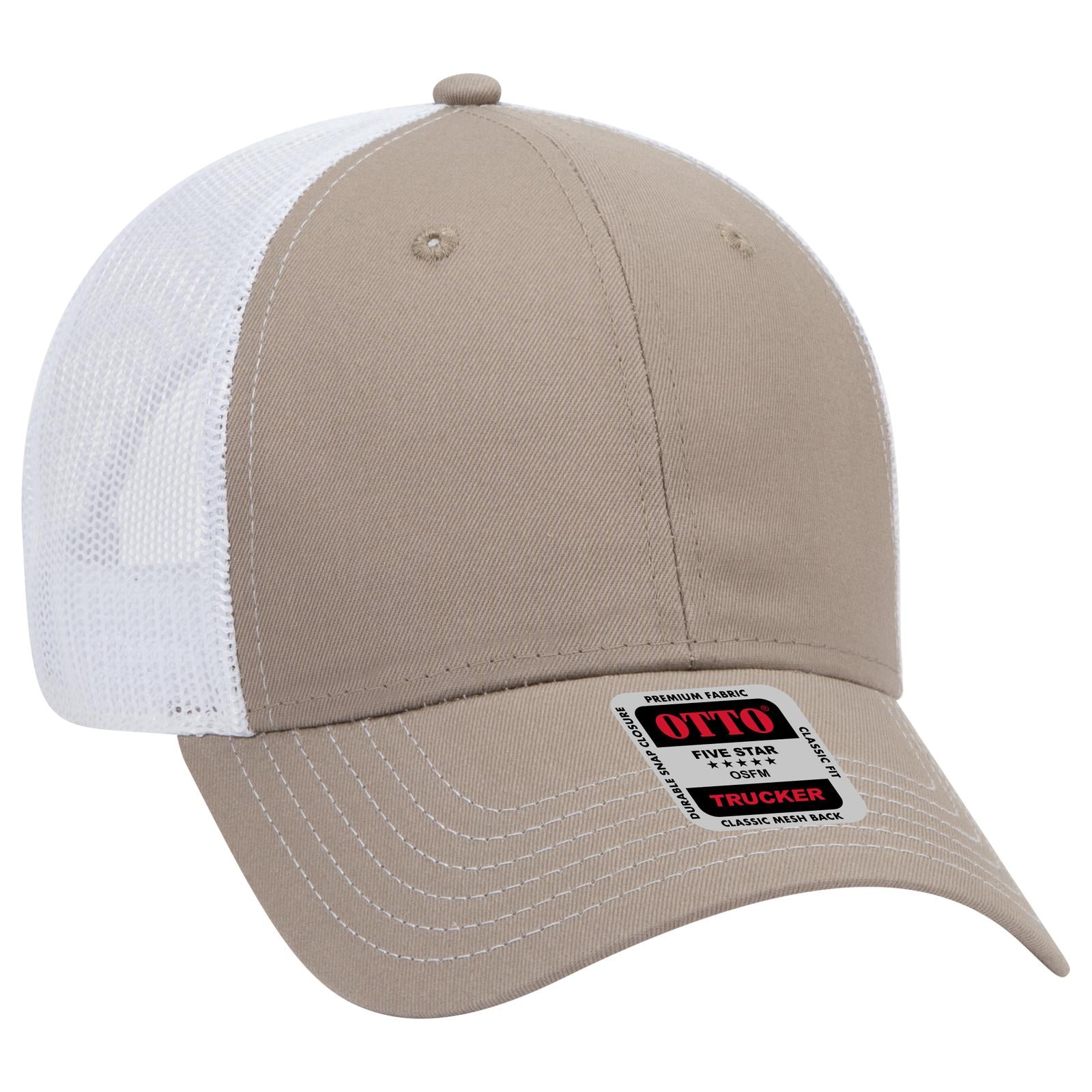 Custom Embroidered - OTTO CAP 6 Panel Low Profile Mesh Back Trucker Hat