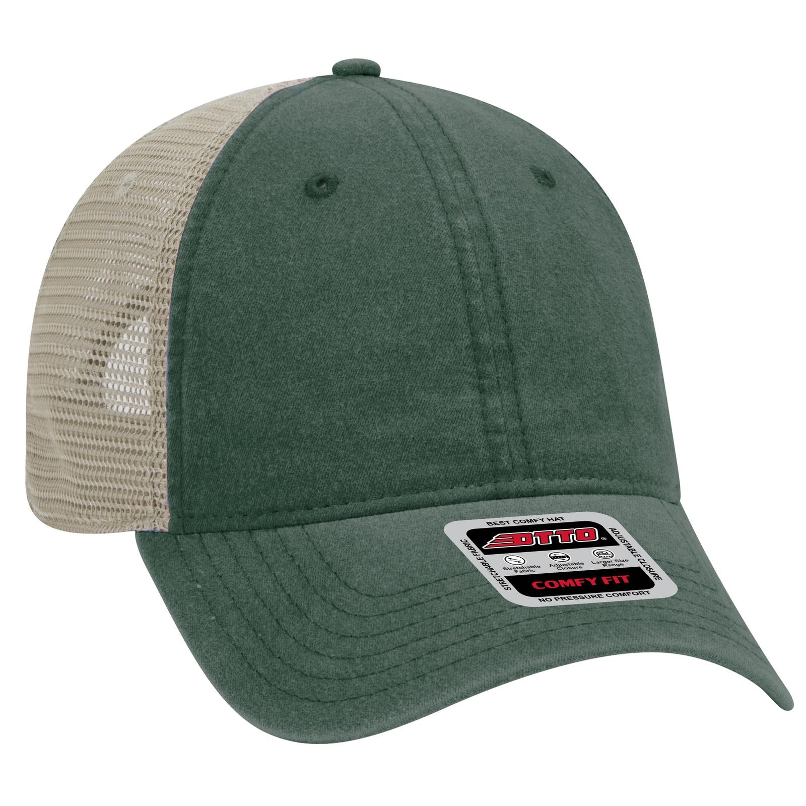 Custom Embroidered or DTF Printed - OTTO CAP® OTTO COMFY FIT® 6 Panel Low Profile Mesh Back Trucker Hat