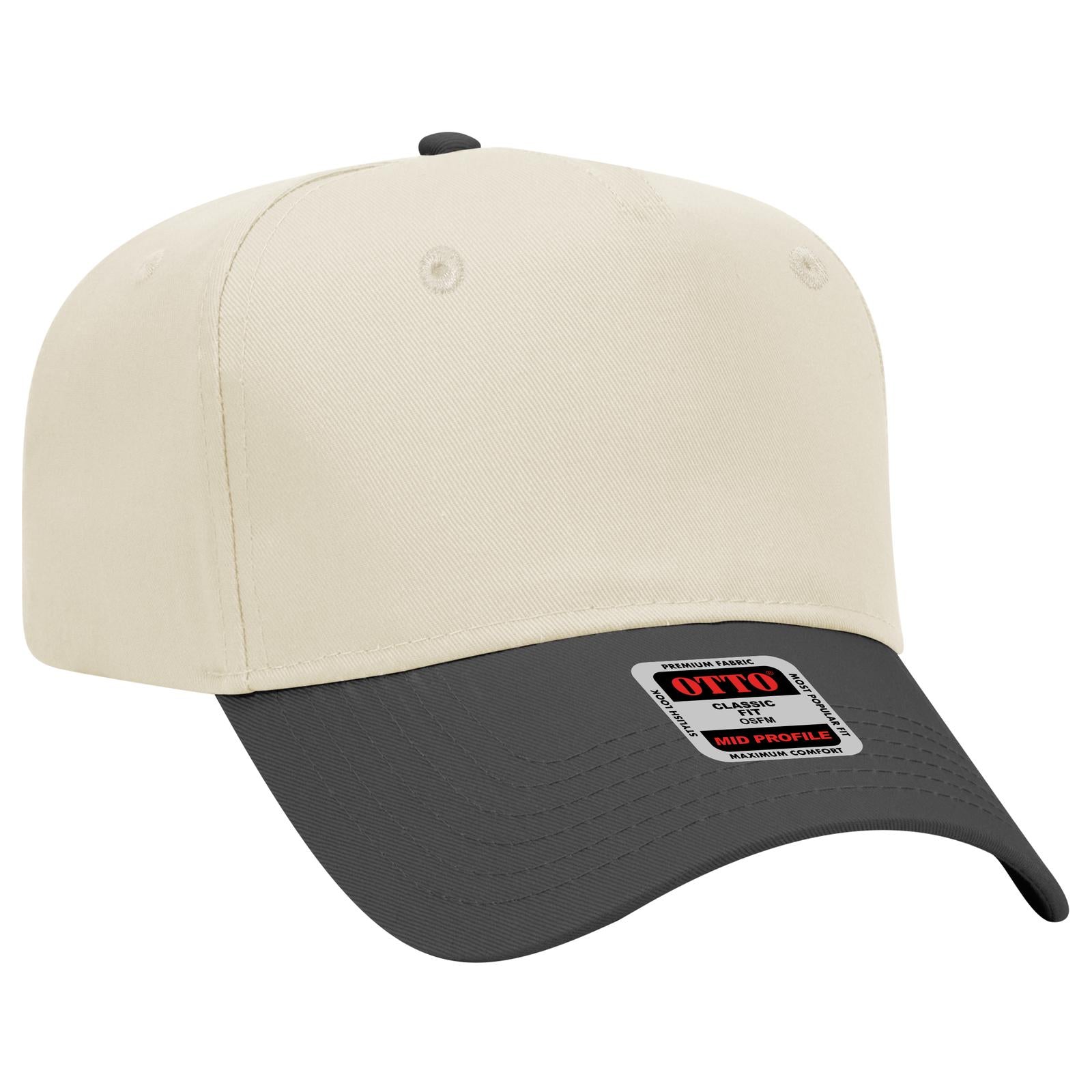 Custom Embroidered - OTTO CAP 5 Panel Mid Profile Baseball Cap
