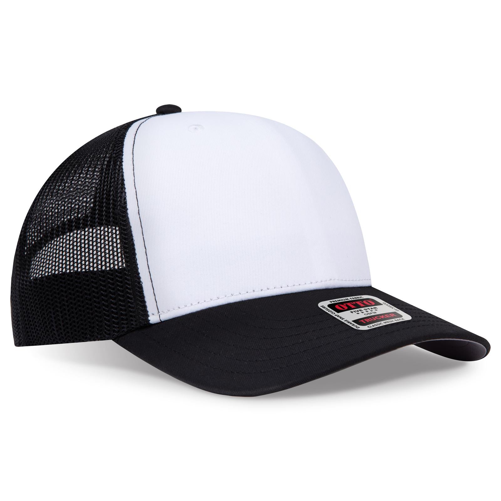 Custom Embroidered or DTF Printed - OTTO CAP® Seamless 6 Panel Mid Profile Mesh Back Trucker Hat