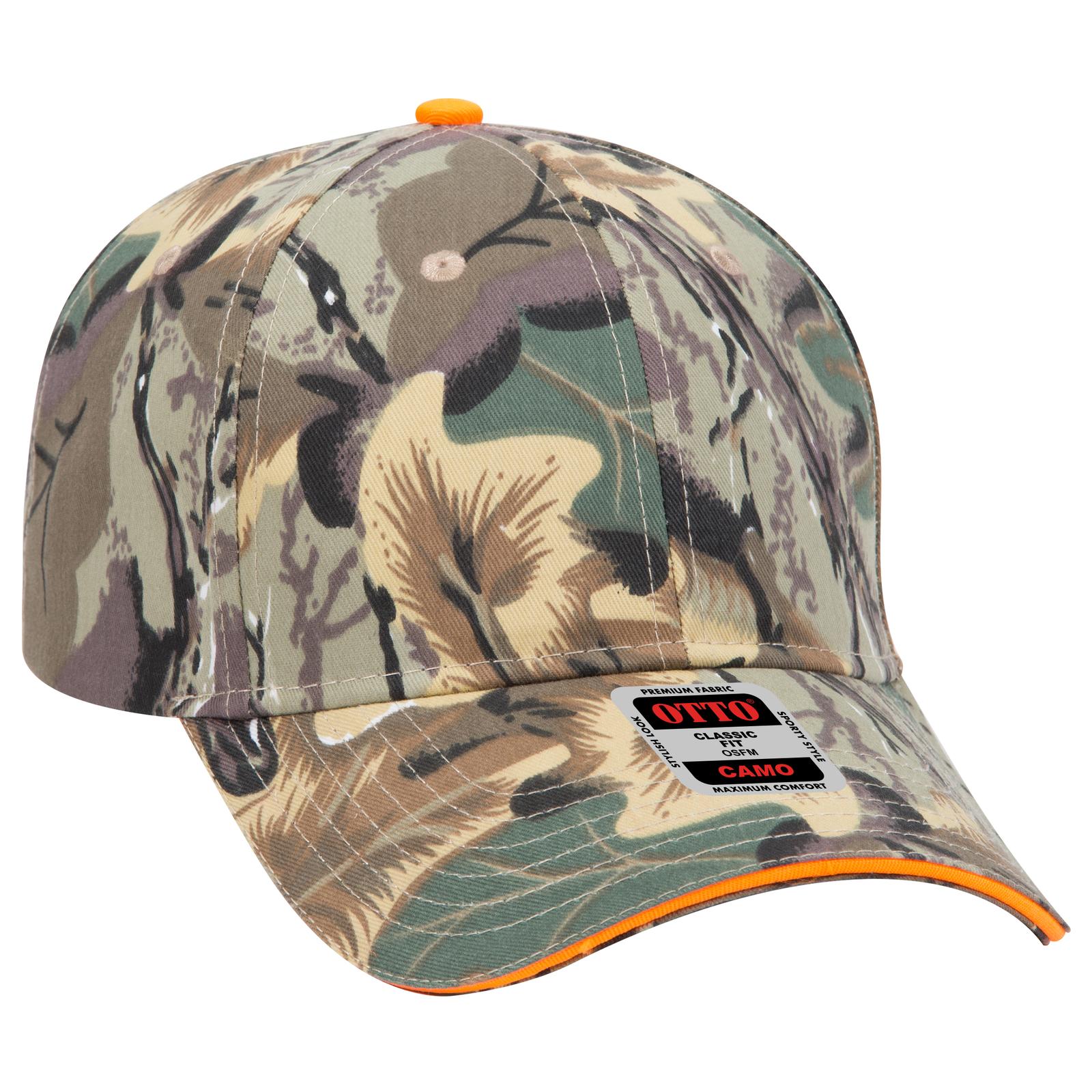 Custom Embroidered or DTF Printed - OTTO CAP® Camouflage 6 Panel Low Profile Baseball Cap