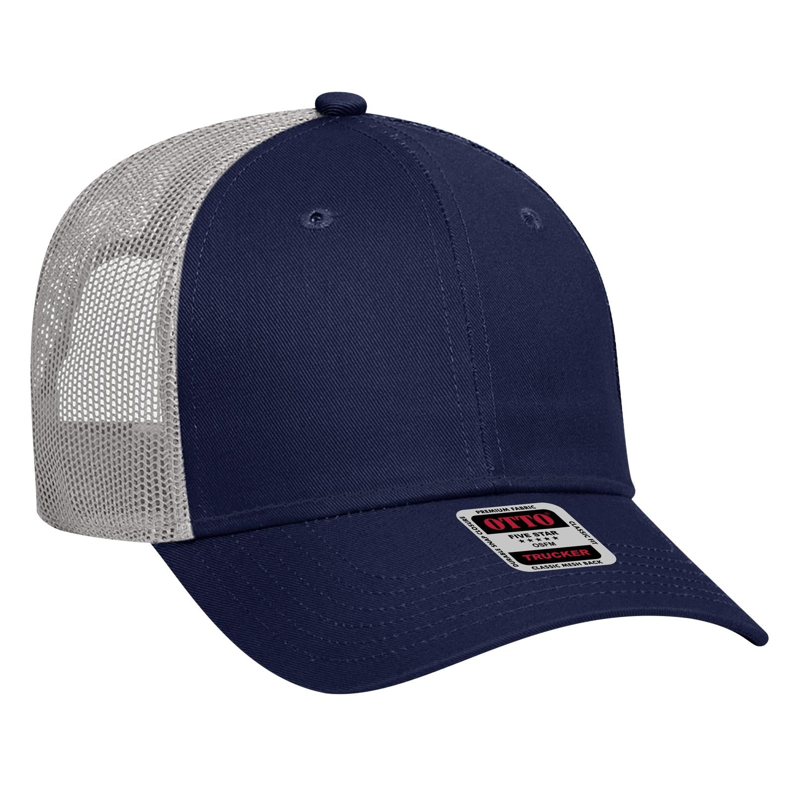 Custom Embroidered or DTF Printed - OTTO CAP® 6 Panel Low Profile Mesh Back Trucker Hat