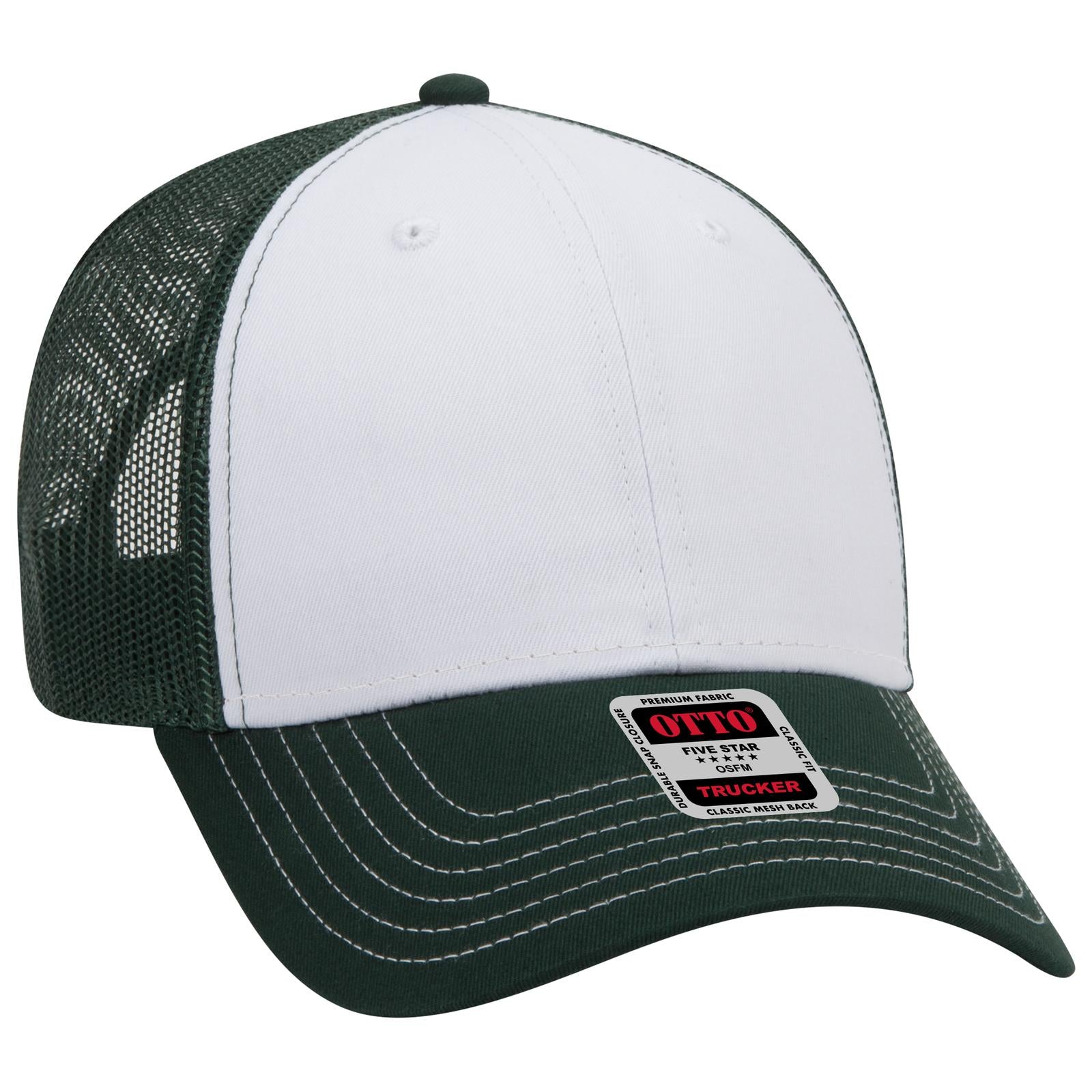 Custom Embroidered - OTTO CAP 6 Panel Low Profile Mesh Back Trucker Hat