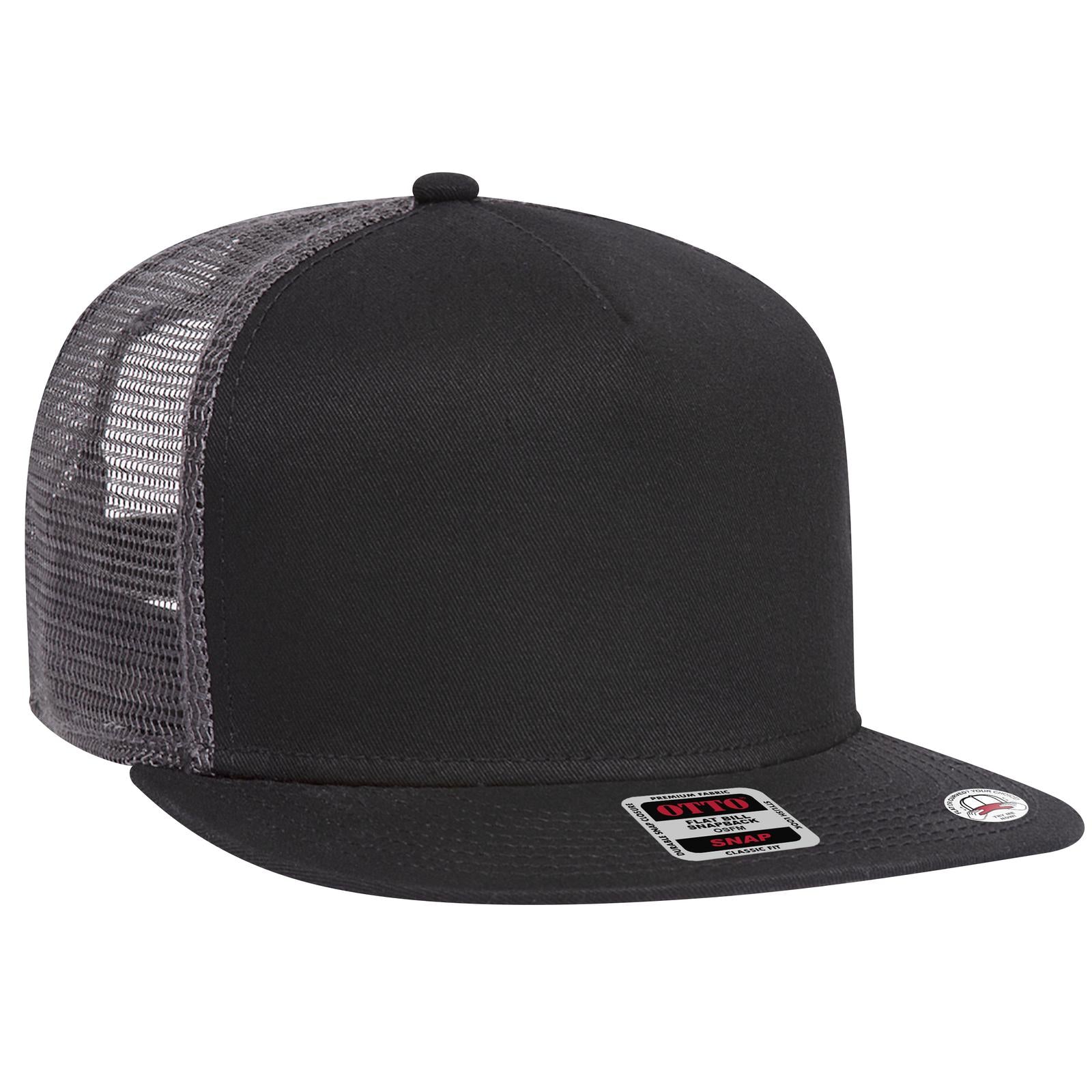 Custom Embroidered or DTF Printed - OTTO CAP® OTTO SNAP 5 Panel Pro Style Mesh Back Trucker Snapback Hat