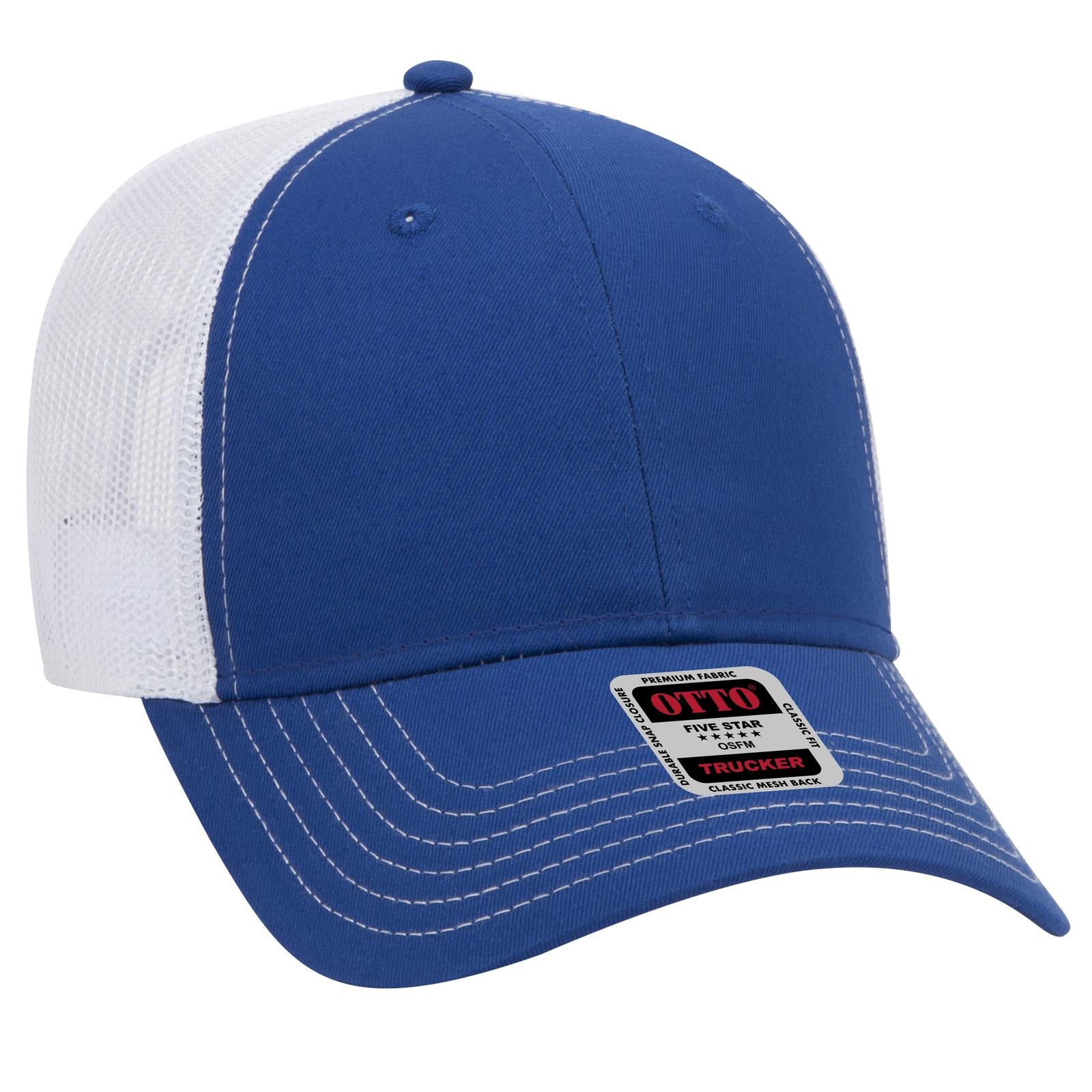 Custom Embroidered - OTTO CAP 6 Panel Low Profile Mesh Back Trucker Hat