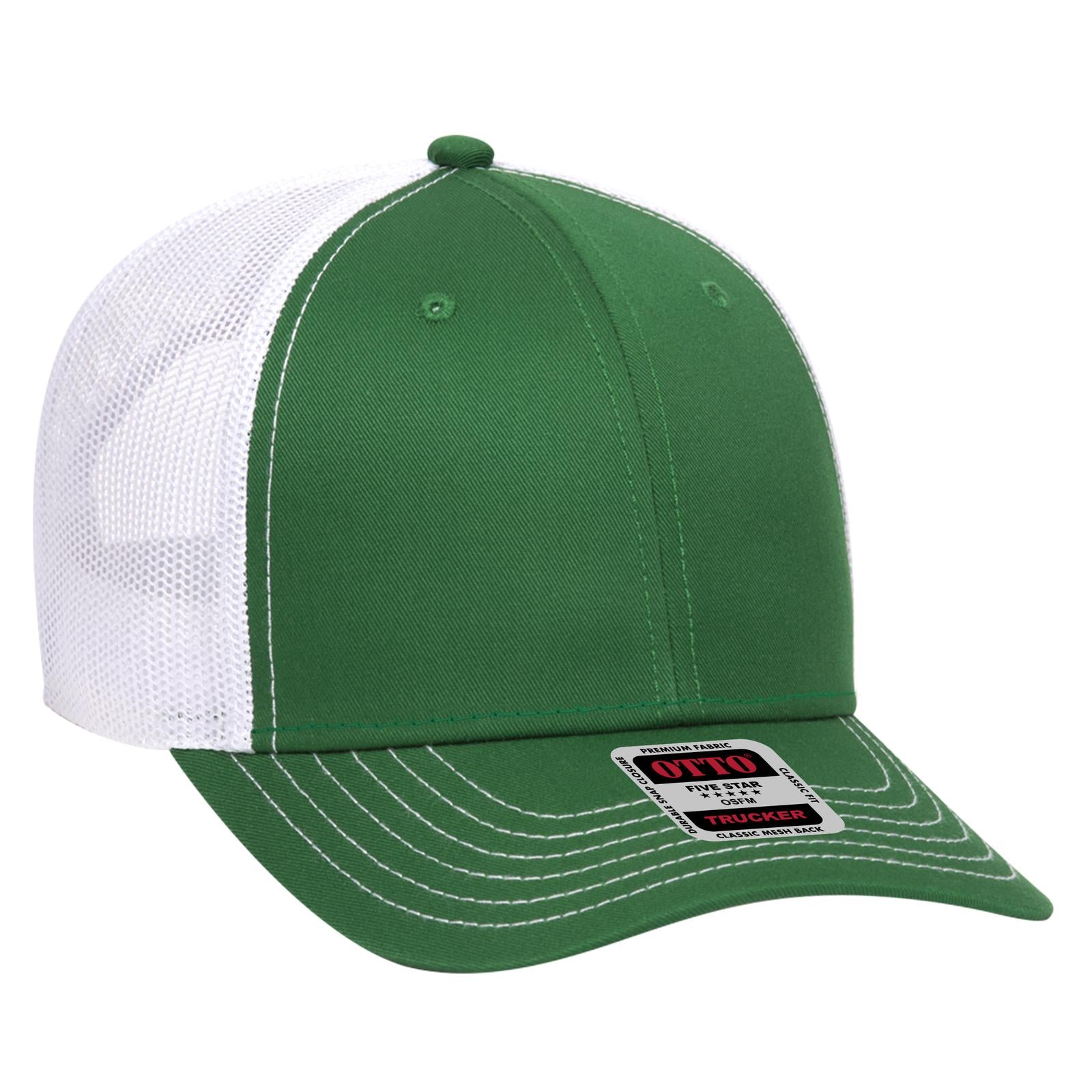 Custom Embroidered - OTTO CAP 6 Panel Low Profile Mesh Back Trucker Hat