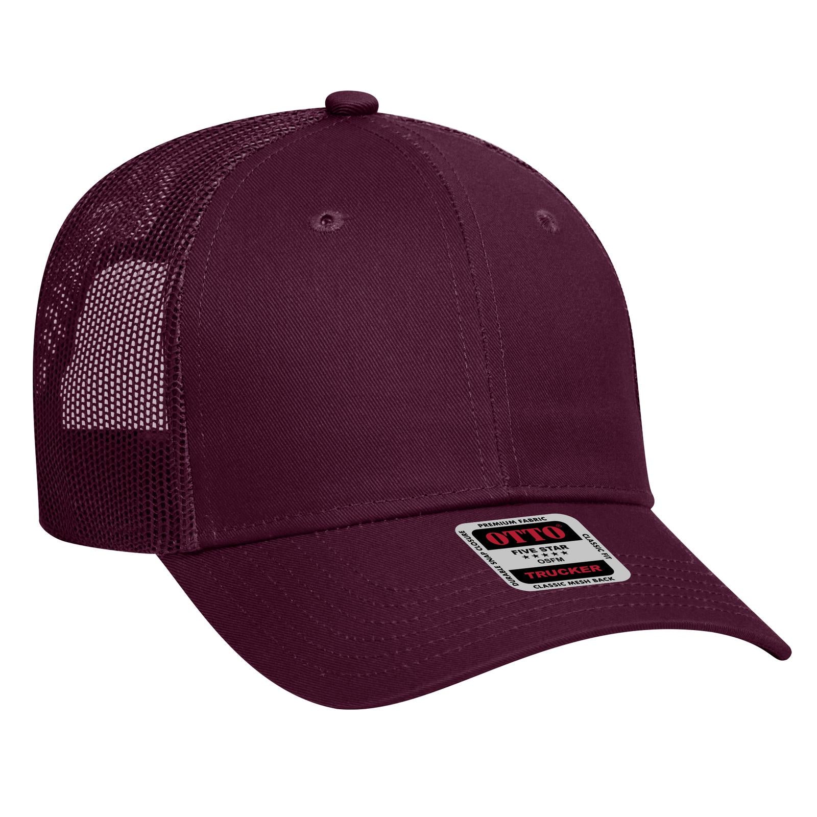 Custom Embroidered or DTF Printed - OTTO CAP® 6 Panel Low Profile Mesh Back Trucker Hat