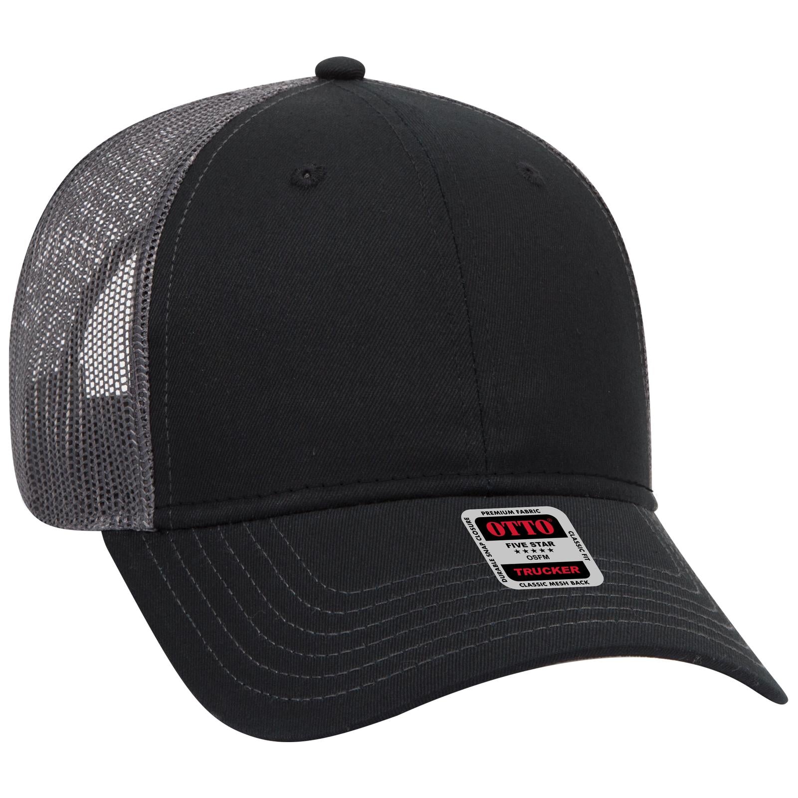 Custom Embroidered - OTTO CAP 6 Panel Low Profile Mesh Back Trucker Hat