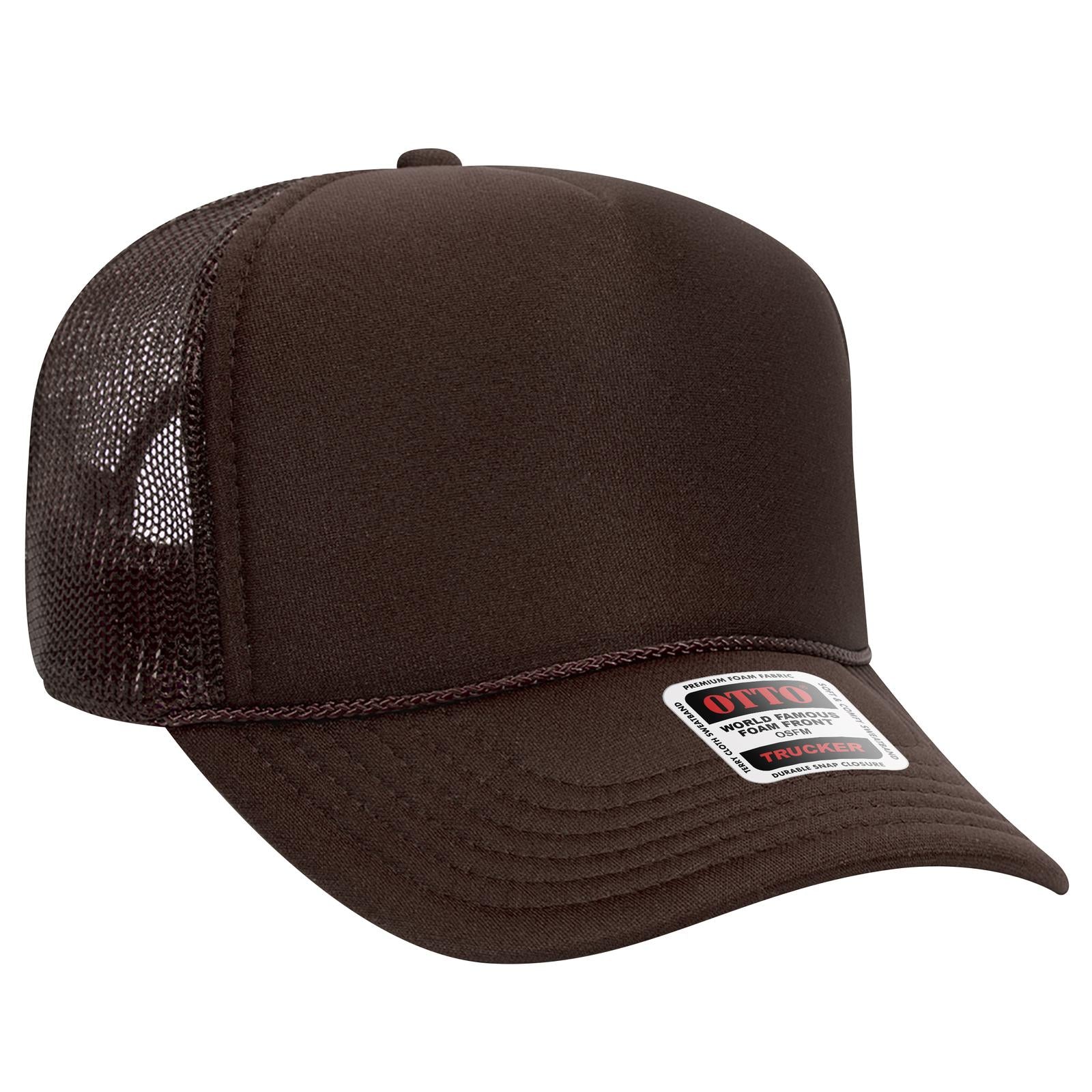 Custom Embroidered - OTTO CAP 5 Panel Mid Profile Mesh Back Trucker Hat