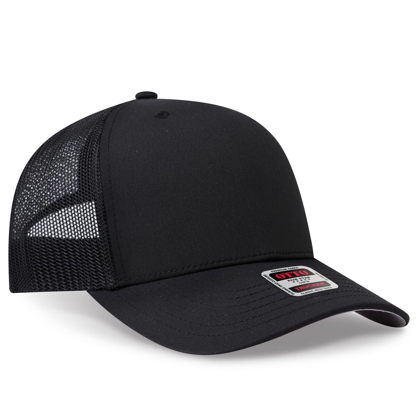 Custom Embroidered or DTF Printed - OTTO CAP® Seamless 6 Panel Mid Profile Mesh Back Trucker Hat