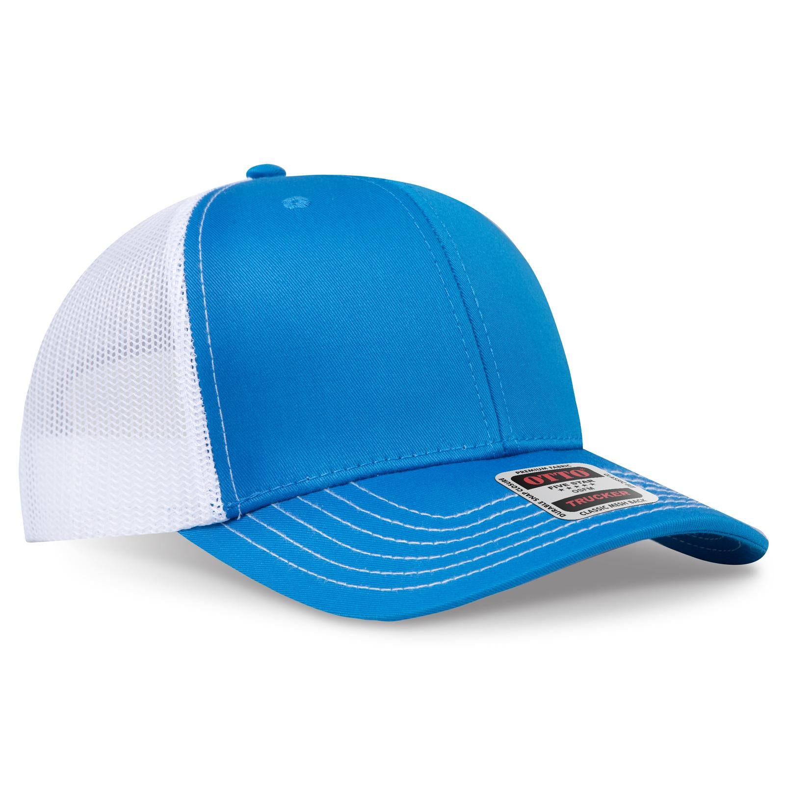 Custom Embroidered or DTF Printed - OTTO CAP® 6 Panel Mid Profile Mesh Back Trucker Hat