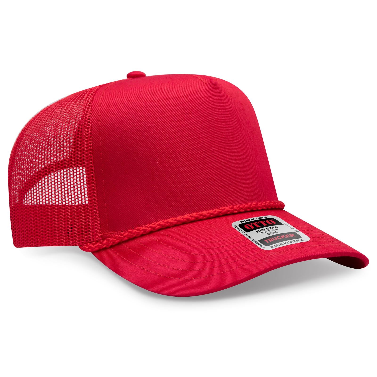 Custom Embroidered or DTF Printed - OTTO CAP® 5 Panel Mid Profile Mesh Back Trucker Hat