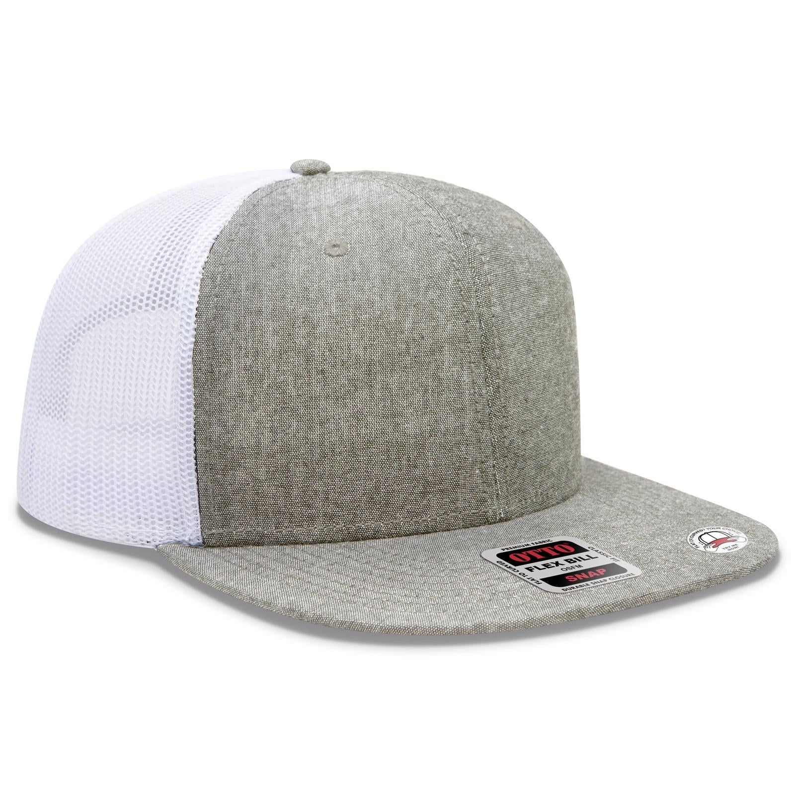 Custom Embroidered or DTF Printed - OTTO CAP® OTTO SNAP 6 Panel Pro Style Mesh Back Trucker Snapback Hat