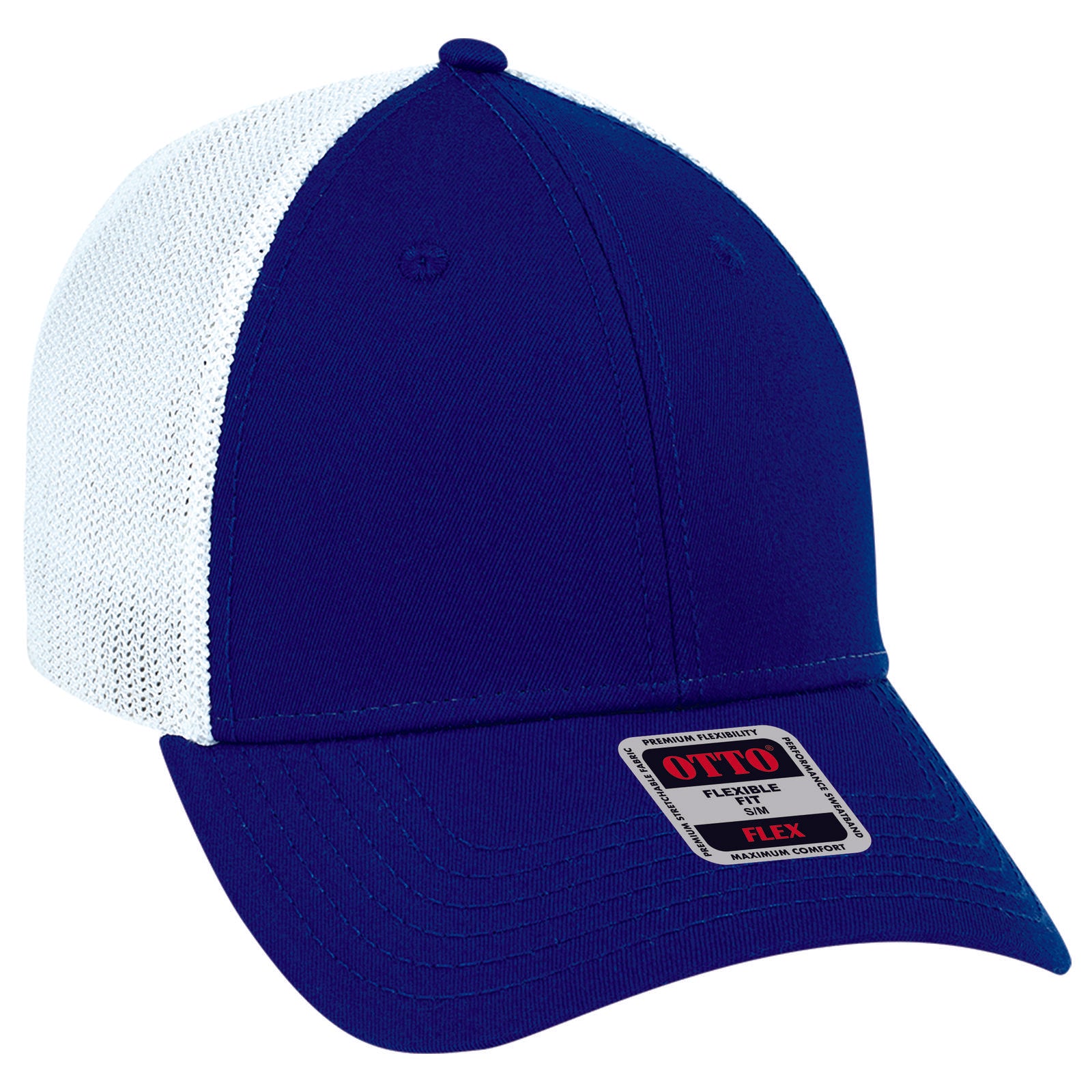 Custom Embroidered or DTF Printed - OTTO CAP® OTTO FLEX® Fitted 6 Panel Low Profile Mesh Back Trucker Hat