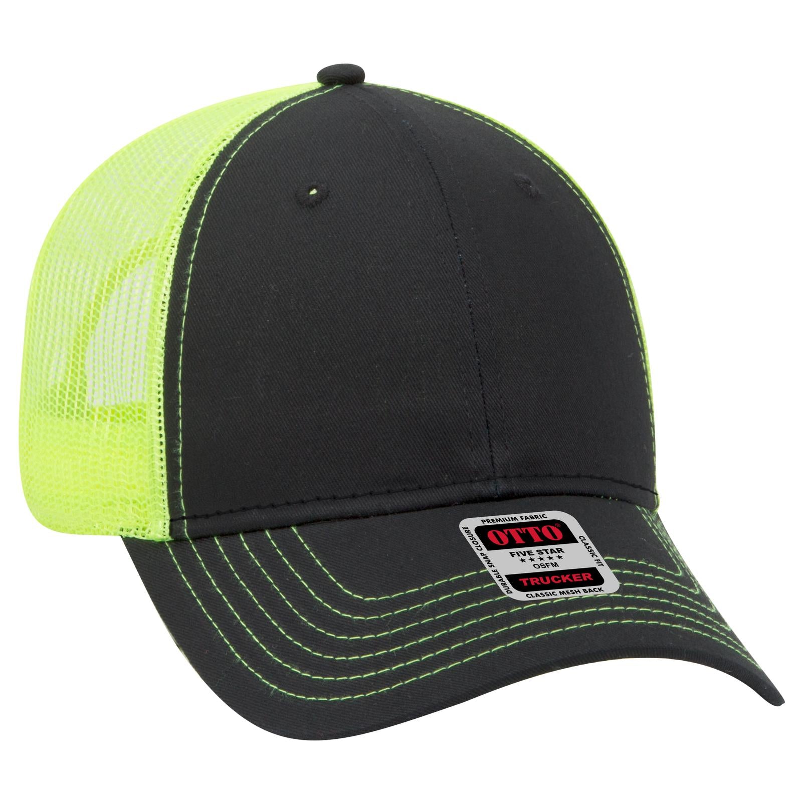Custom Embroidered - OTTO CAP 6 Panel Low Profile Mesh Back Trucker Hat