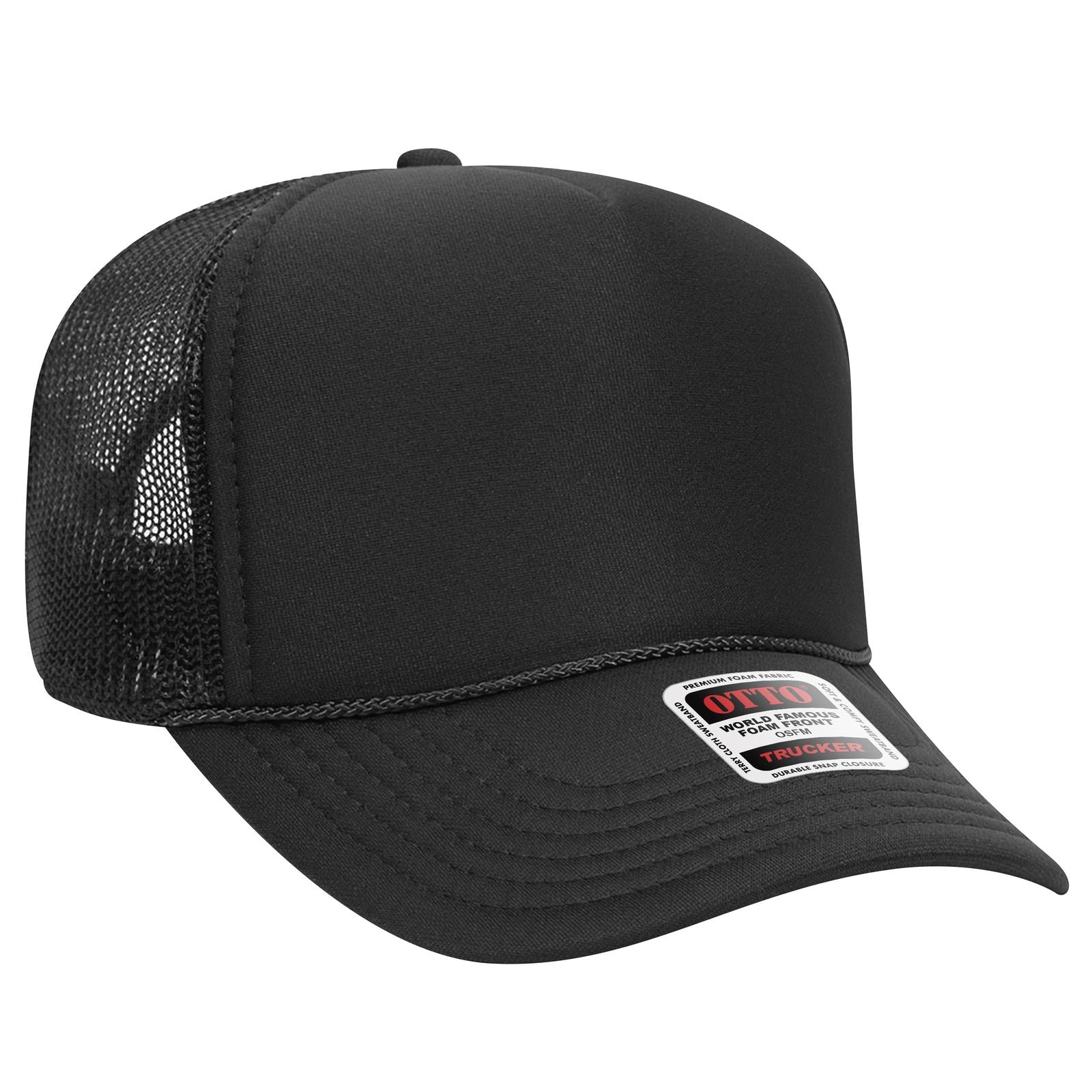 Custom Embroidered - OTTO CAP 5 Panel Mid Profile Mesh Back Trucker Hat