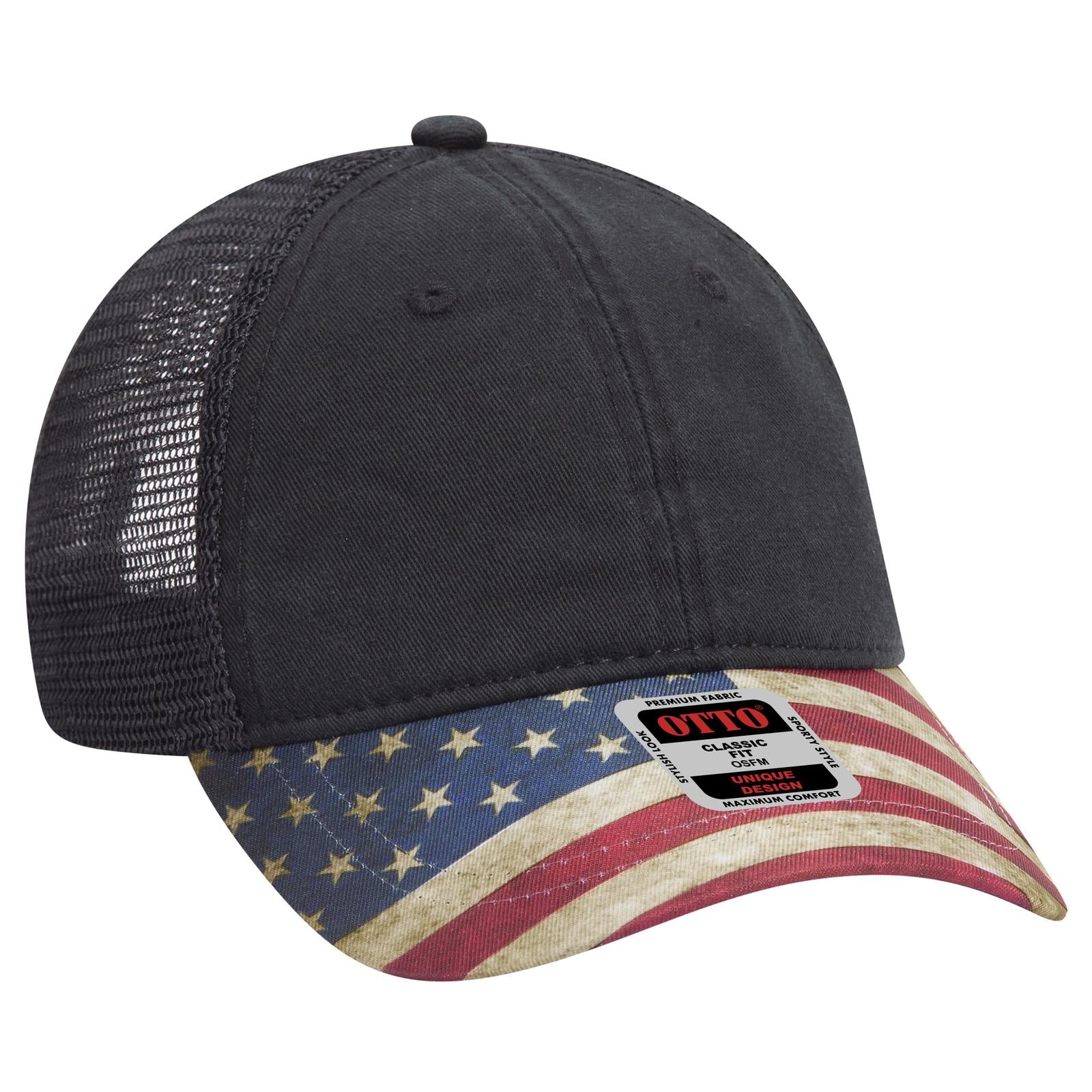 Custom Embroidered or DTF Printed - OTTO CAP® 6 Panel Low Profile Mesh Back Trucker Dad Hat