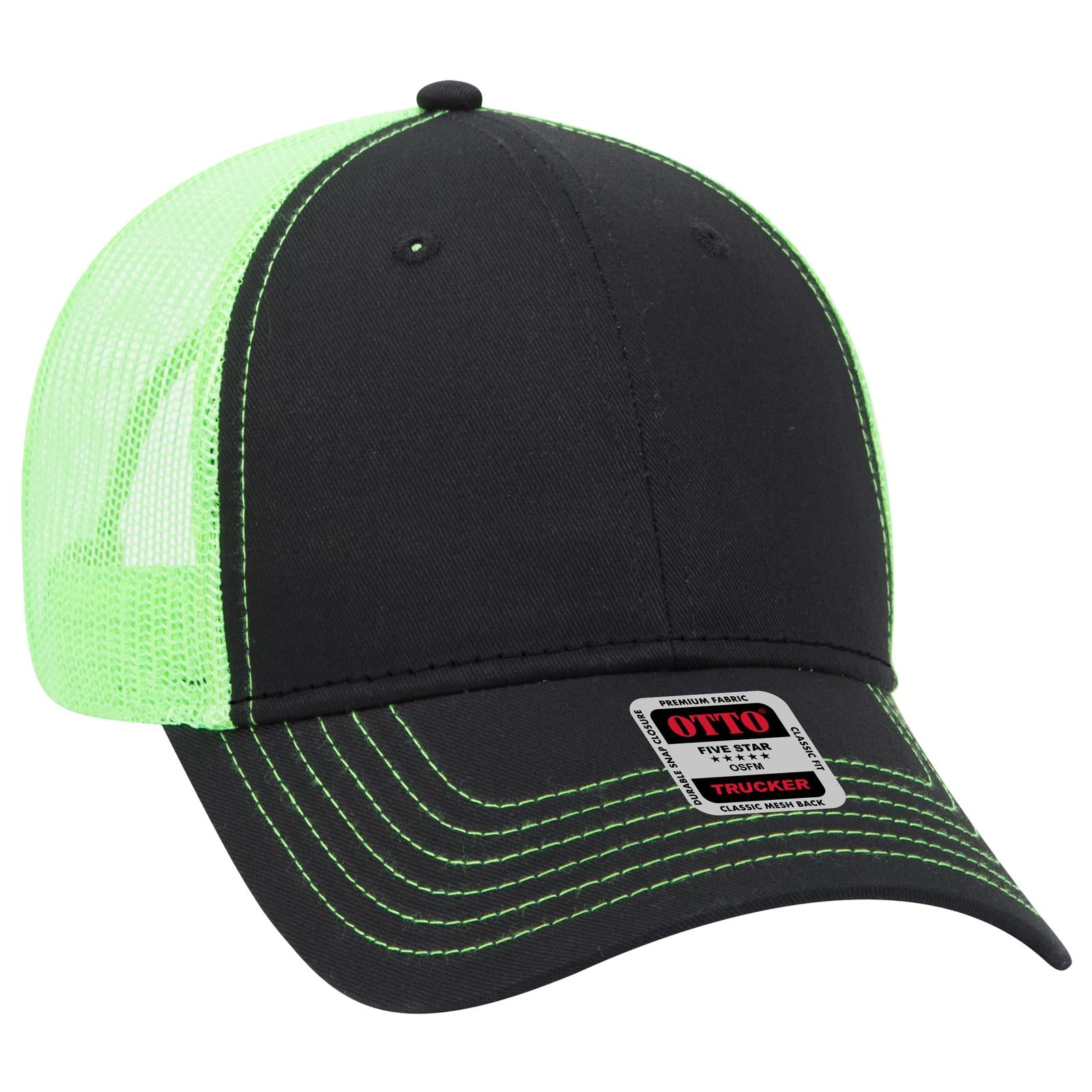 Custom Embroidered - OTTO CAP 6 Panel Low Profile Mesh Back Trucker Hat