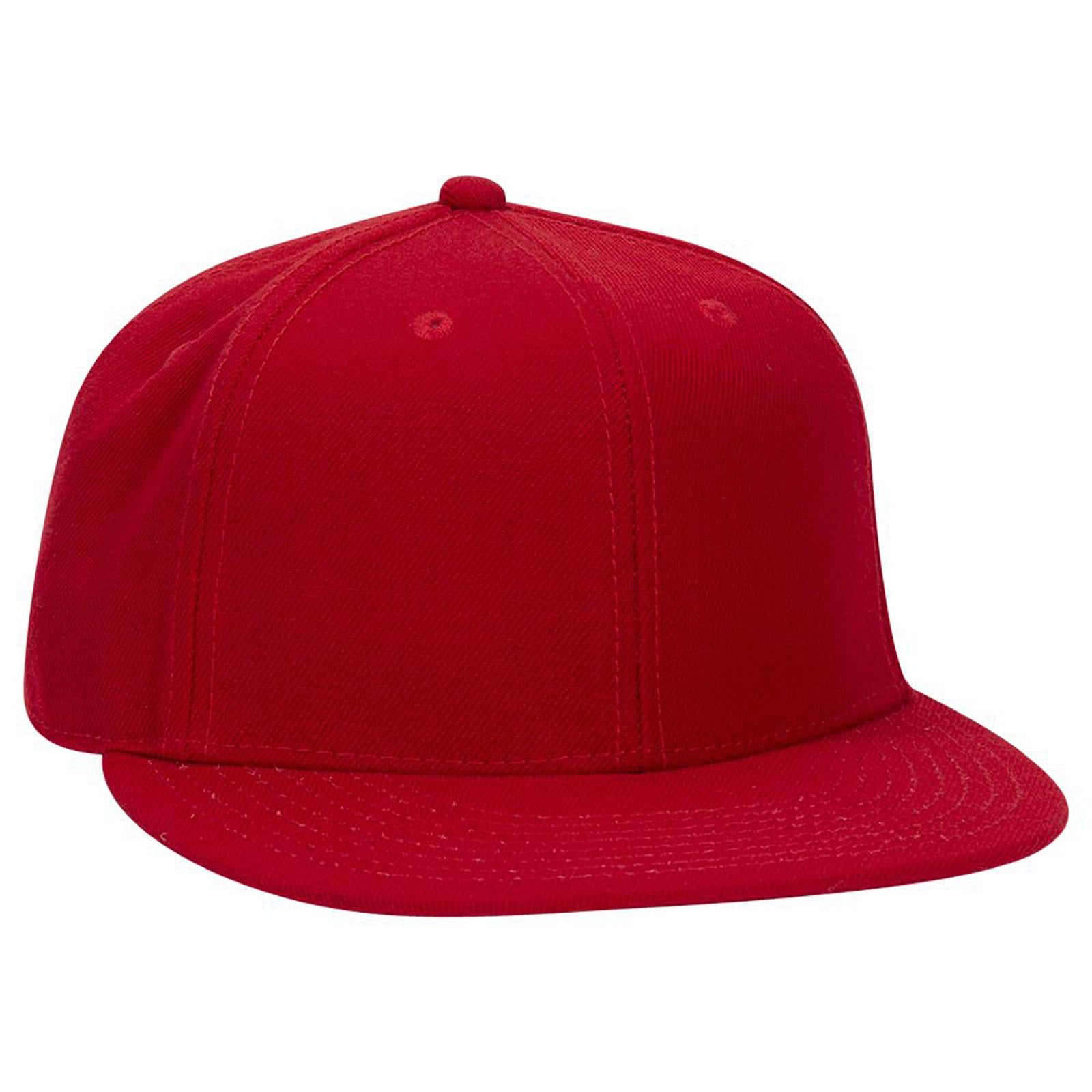 Custom Embroidered or DTF Printed - OTTO CAP® OTTO FIT® 6 Panel Pro Profile Flat Visor Baseball Cap