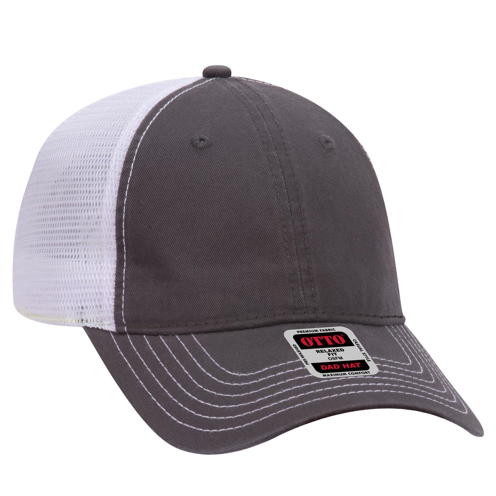 Custom Embroidered or DTF Printed - OTTO CAP® 6 Panel Low Profile Mesh Back Trucker Dad Hat