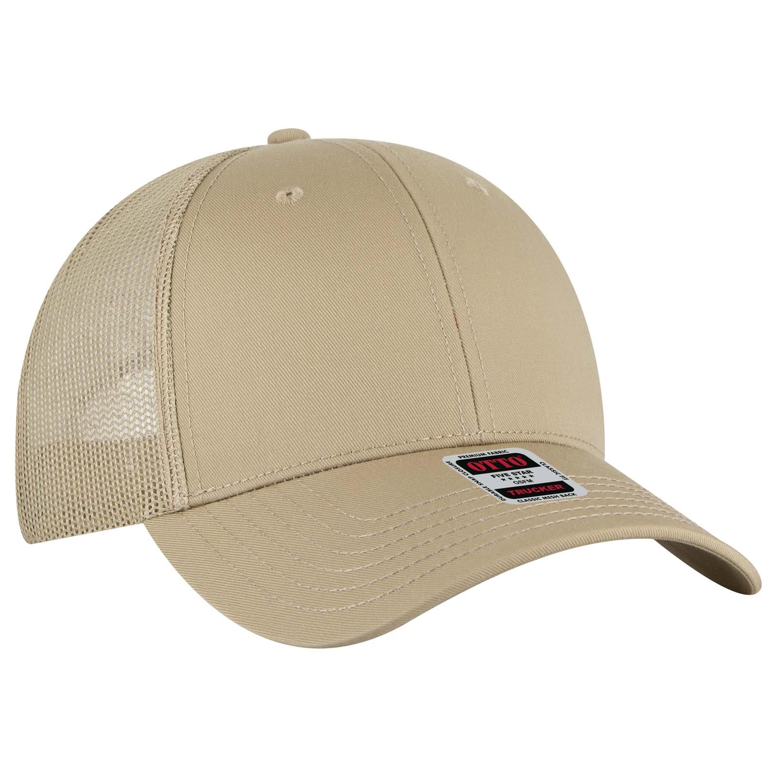 Custom Embroidered - OTTO CAP 6 Panel Low Profile Mesh Back Trucker Hat