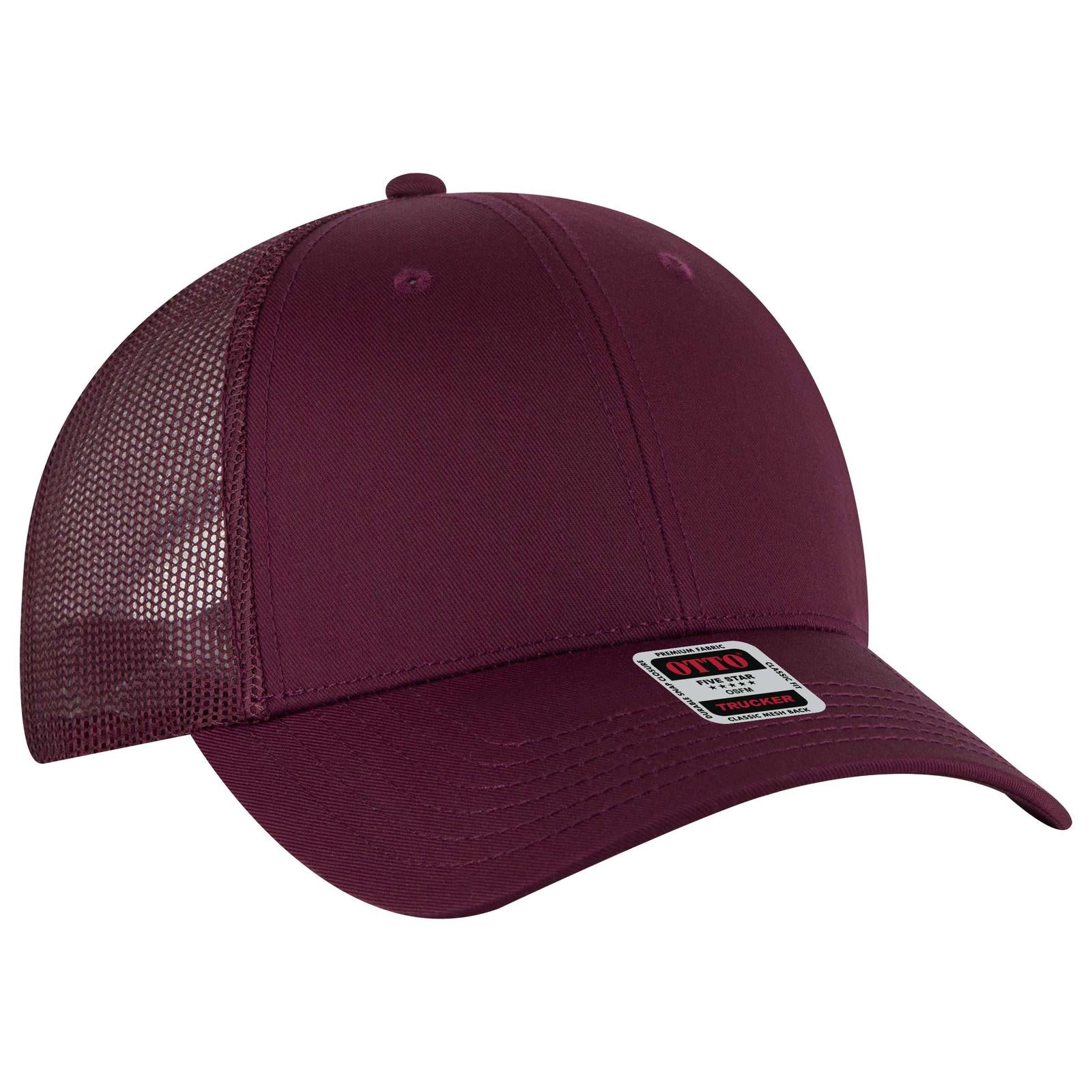 Custom Embroidered - OTTO CAP 6 Panel Low Profile Mesh Back Trucker Hat