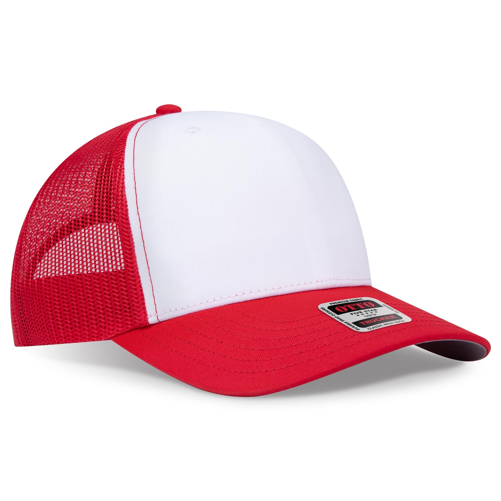 Custom Embroidered or DTF Printed - OTTO CAP® Seamless 6 Panel Mid Profile Mesh Back Trucker Hat