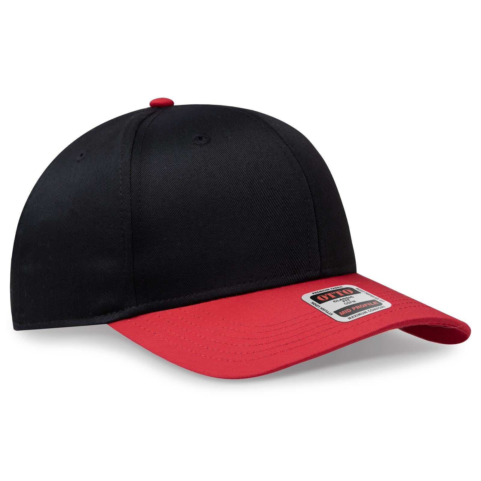 Custom Embroidered or DTF Printed - OTTO CAP® 6 Panel Mid Profile Baseball Cap
