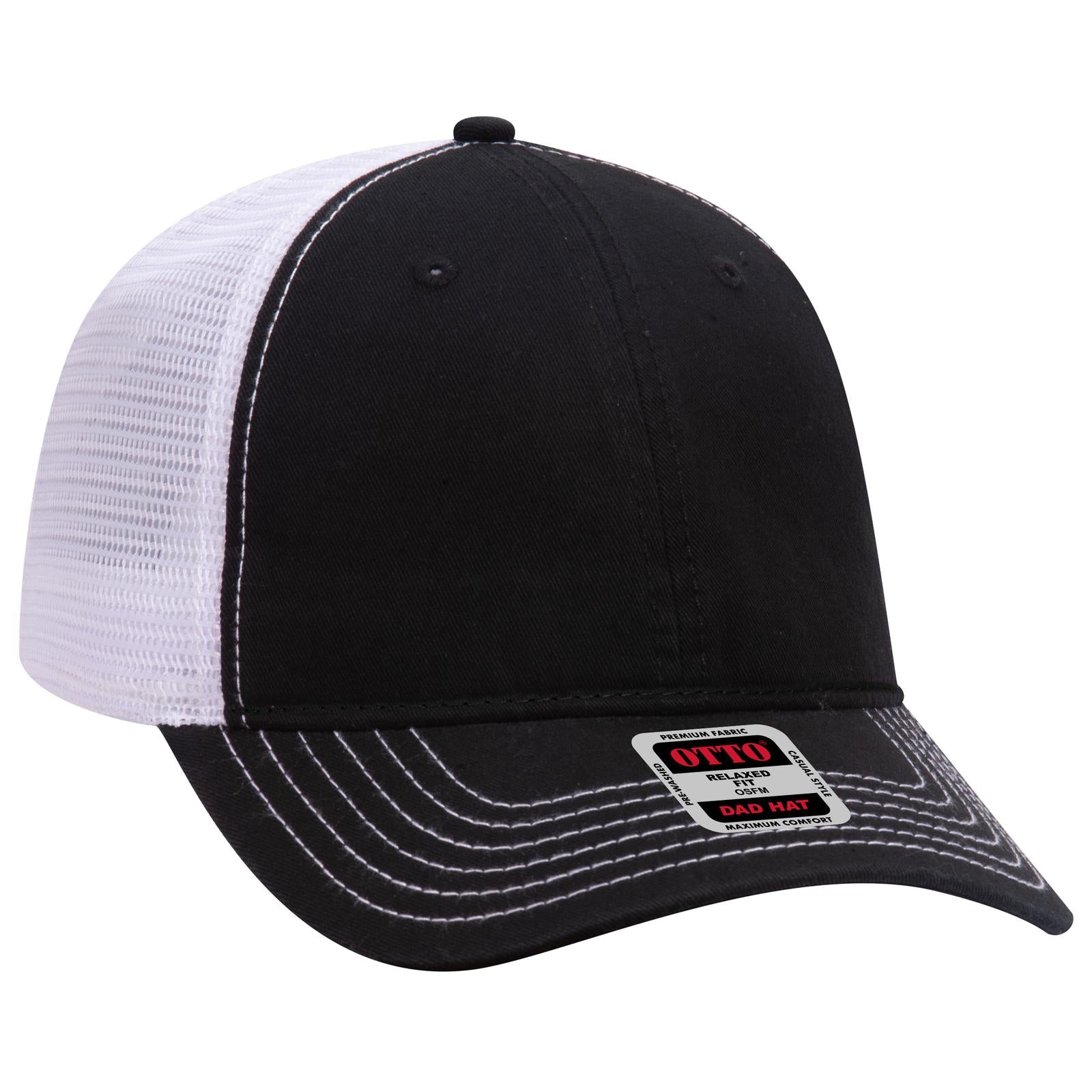 Custom Embroidered or DTF Printed - OTTO CAP® 6 Panel Low Profile Mesh Back Trucker Dad Hat