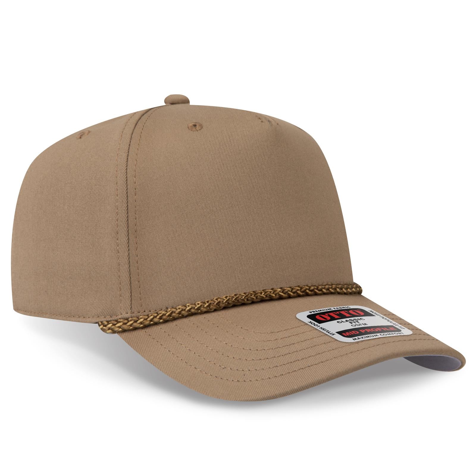 Custom Embroidered or DTF Printed - OTTO CAP® 5 Panel Mid Profile Baseball Cap