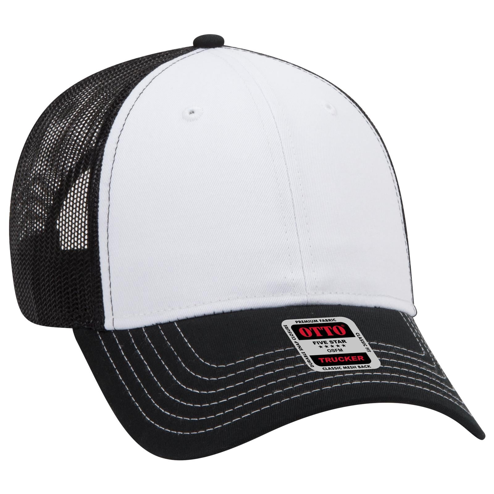 Custom Embroidered - OTTO CAP 6 Panel Low Profile Mesh Back Trucker Hat
