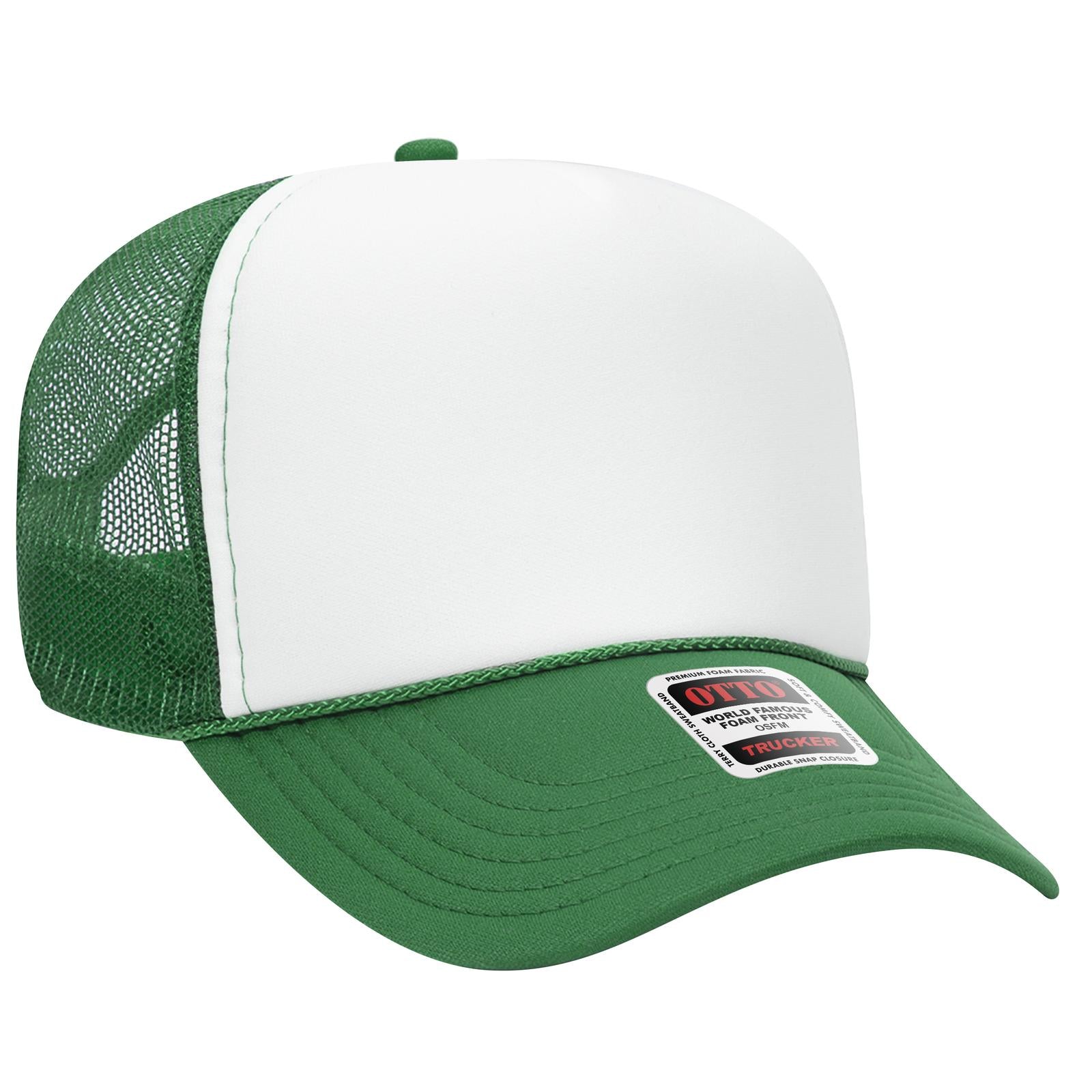 Custom Embroidered - OTTO CAP 5 Panel Mid Profile Mesh Back Trucker Hat