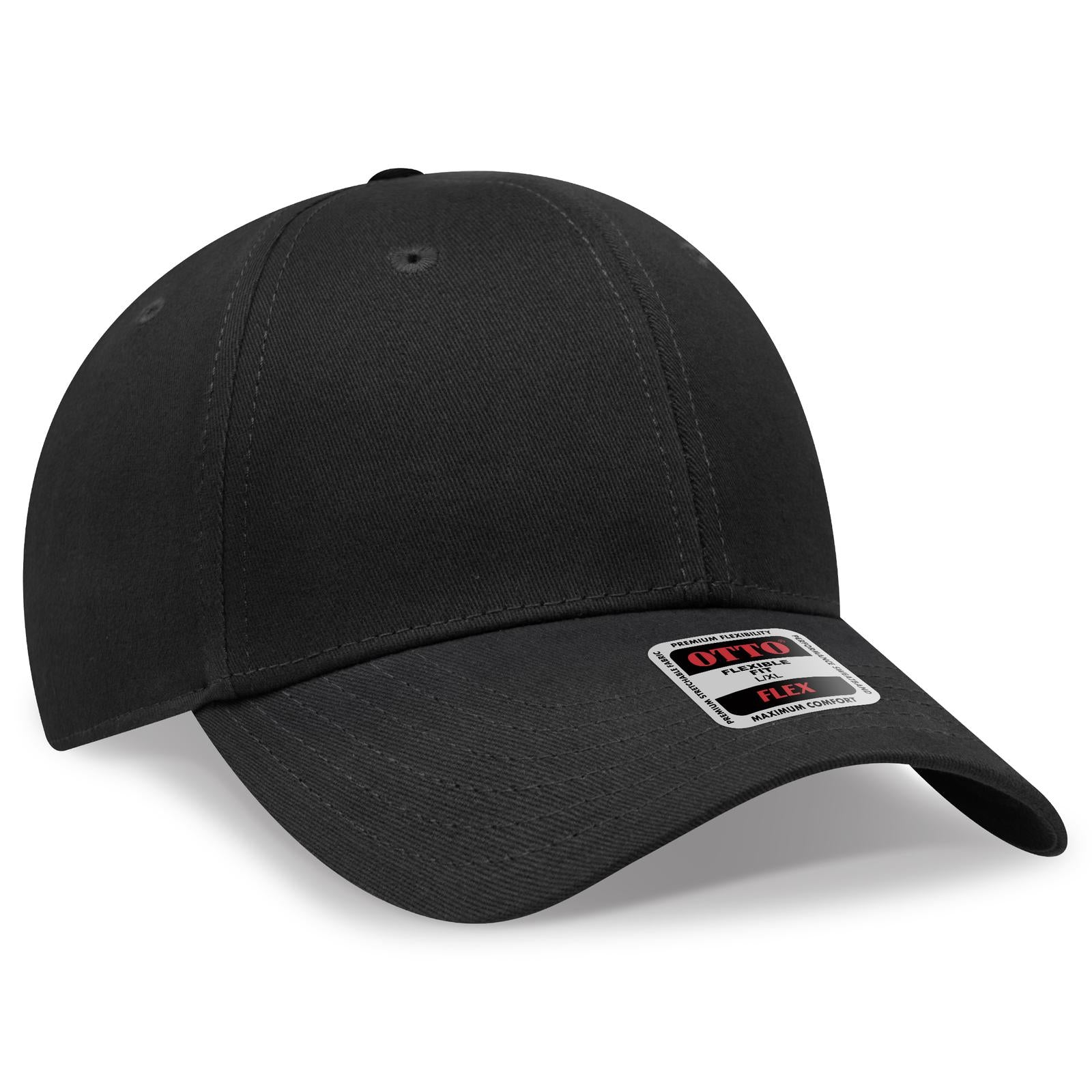 Custom Embroidered or DTF Printed - OTTO CAP® OTTO FLEX® Fitted 6 Panel Low Profile Baseball Cap