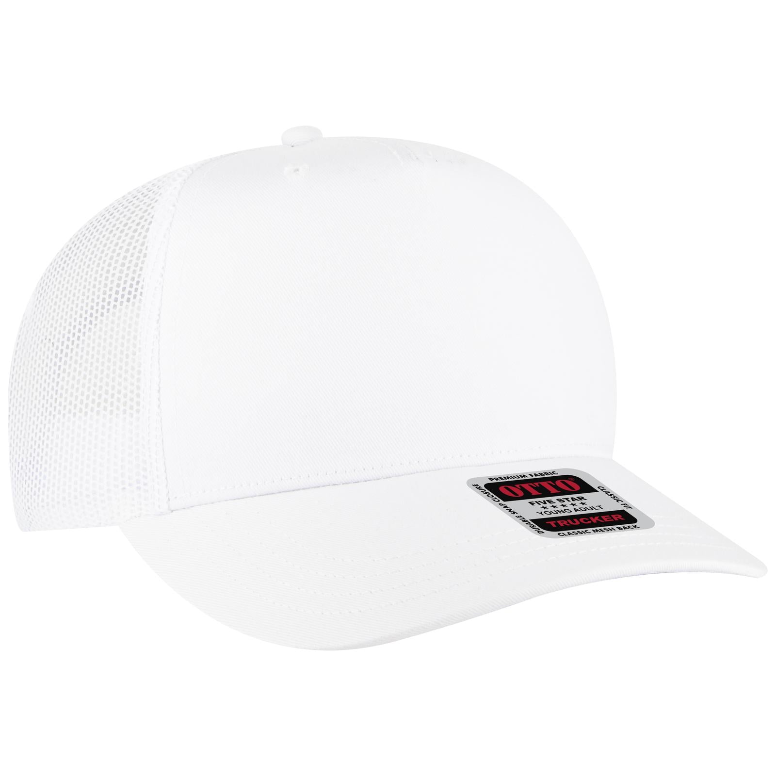Custom Embroidered - OTTO CAP 5 Panel Mid Profile Mesh Back Trucker Hat