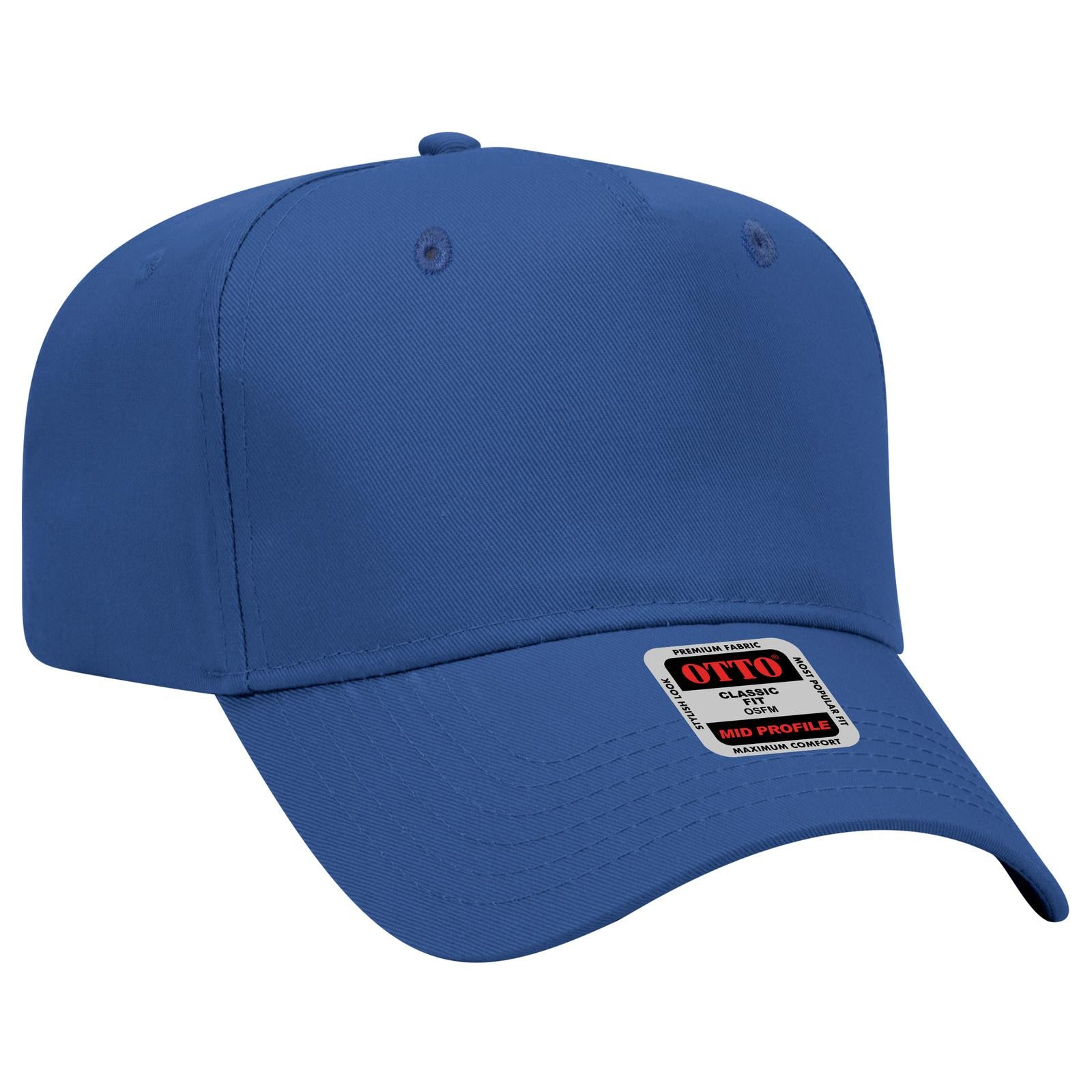 Custom Embroidered - OTTO CAP 5 Panel Mid Profile Baseball Cap