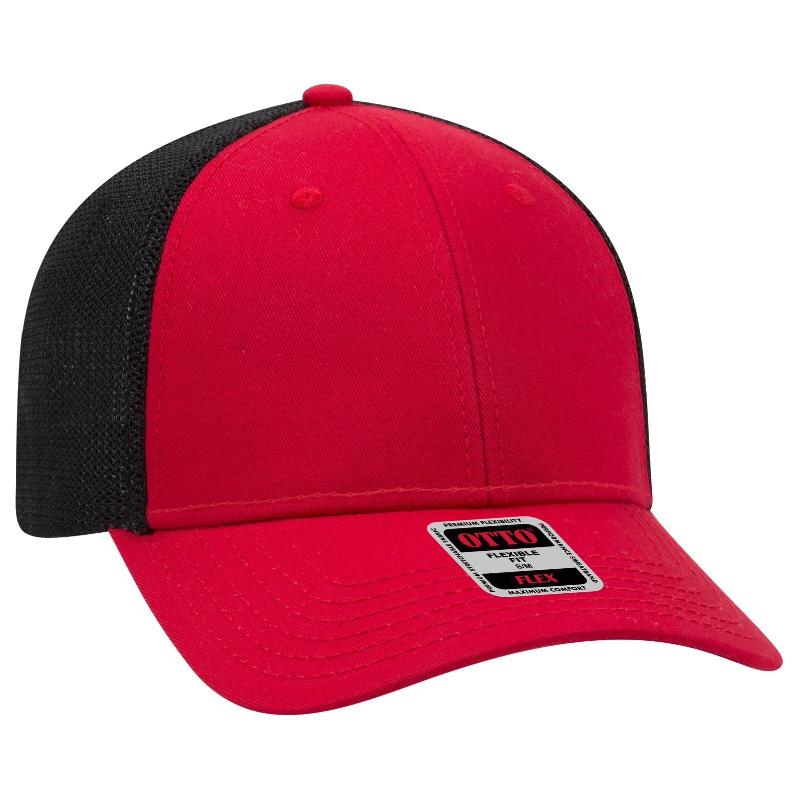 Custom Embroidered or DTF Printed - OTTO CAP® OTTO FLEX® Fitted 6 Panel Low Profile Mesh Back Trucker Hat