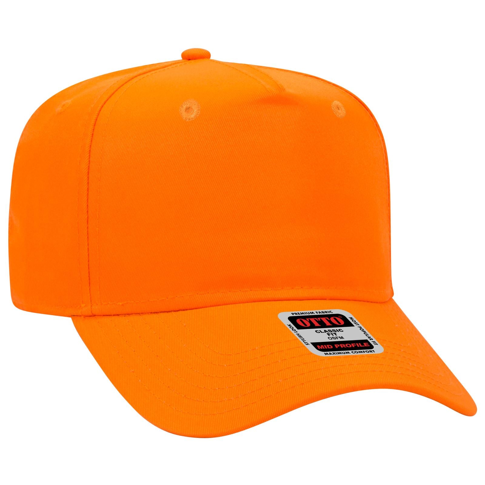 Custom Embroidered - OTTO CAP 5 Panel Mid Profile Baseball Cap