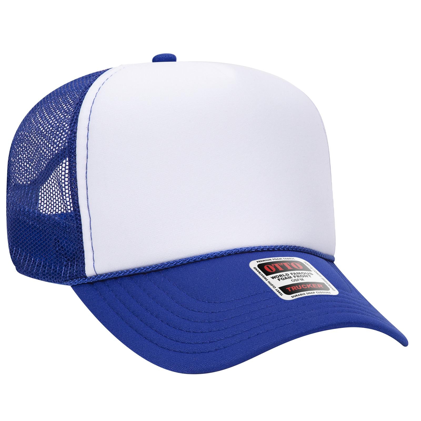 Custom Embroidered - OTTO CAP 5 Panel Mid Profile Mesh Back Trucker Hat