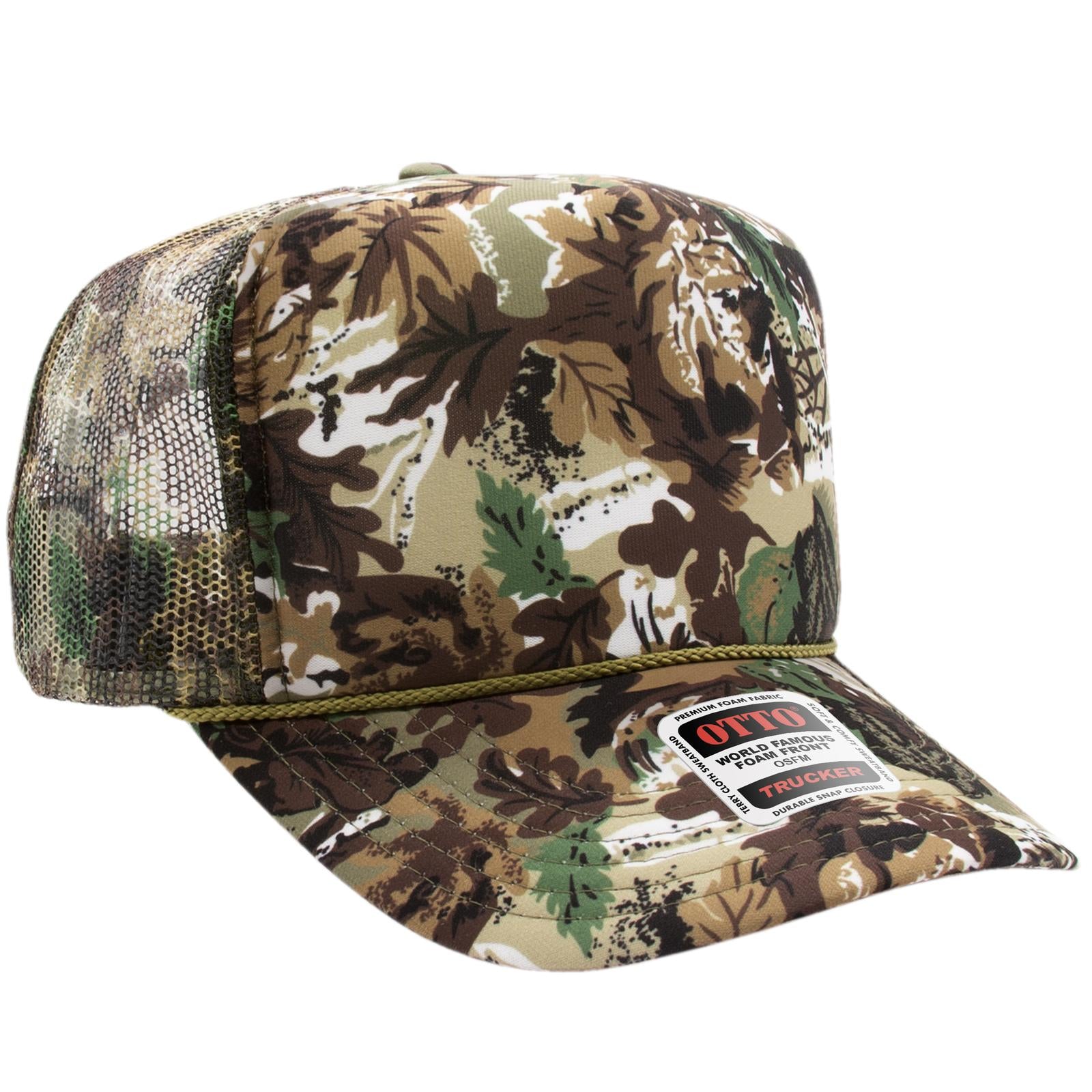 Custom Embroidered or DTF Printed - OTTO CAP® 5 Panel High Crown Mesh Back Trucker Hat