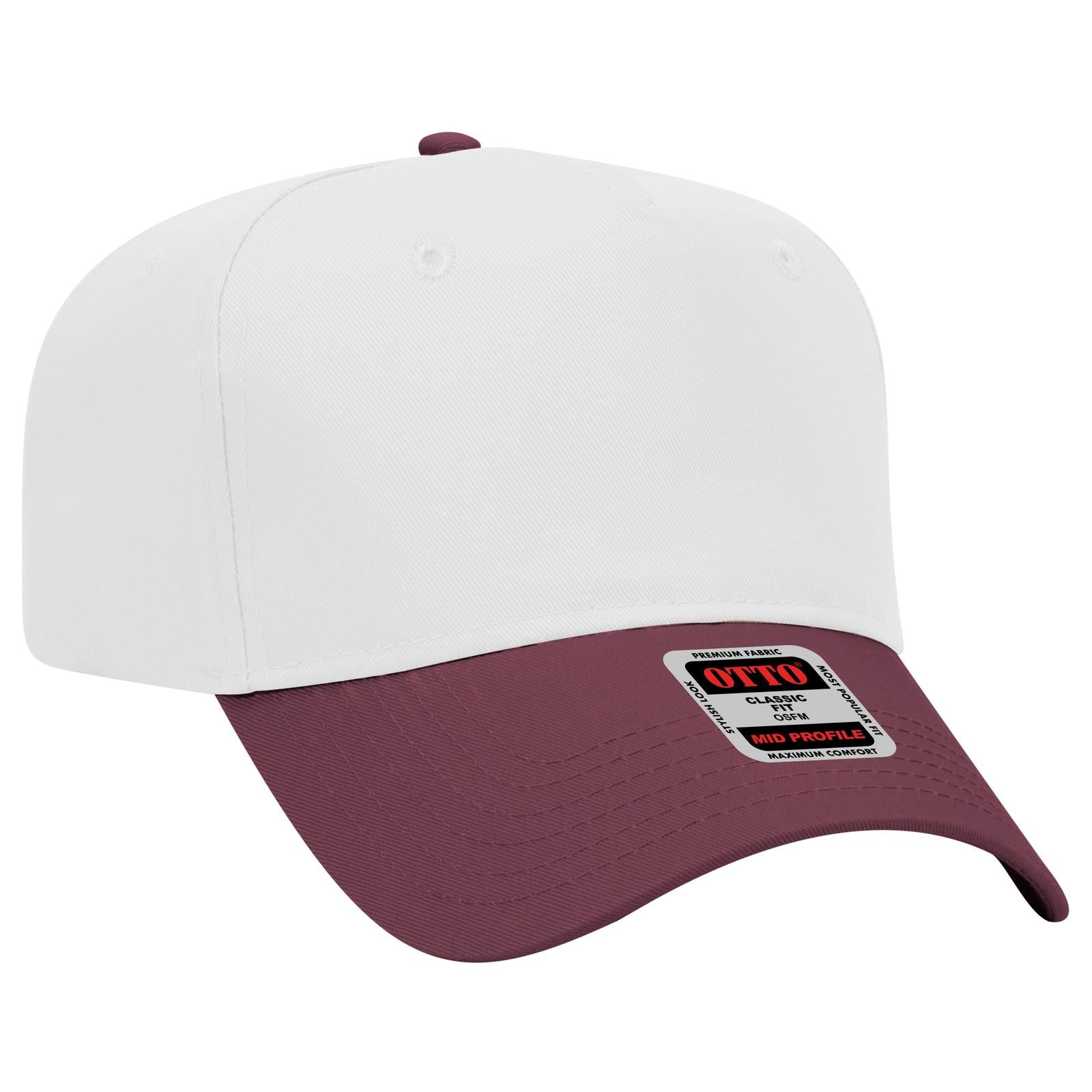 Custom Embroidered - OTTO CAP 5 Panel Mid Profile Baseball Cap