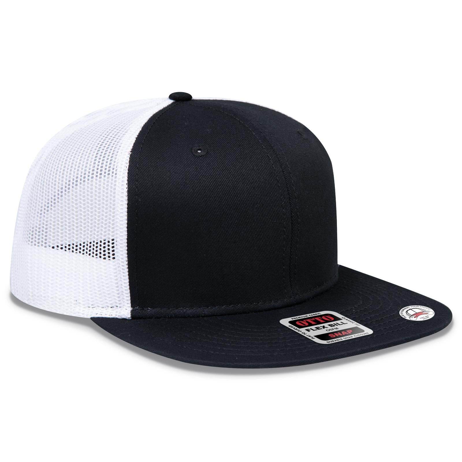 Custom Embroidered or DTF Printed - OTTO CAP® OTTO SNAP 6 Panel Pro Style Mesh Back Trucker Snapback Hat