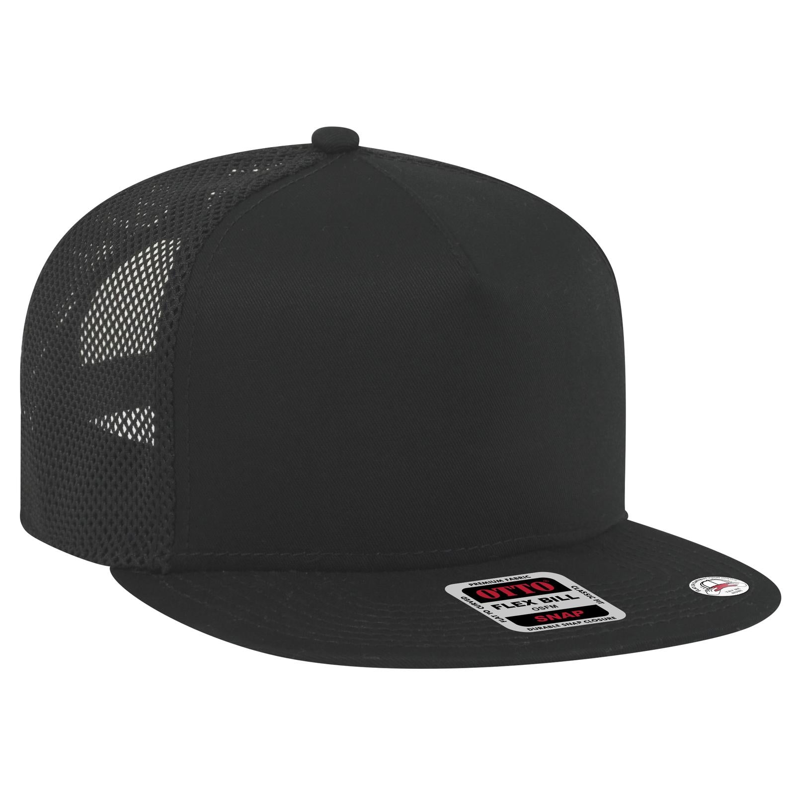 Custom Embroidered or DTF Printed - OTTO CAP® OTTO SNAP 5 Panel Pro Style Mesh Back Trucker Snapback Hat
