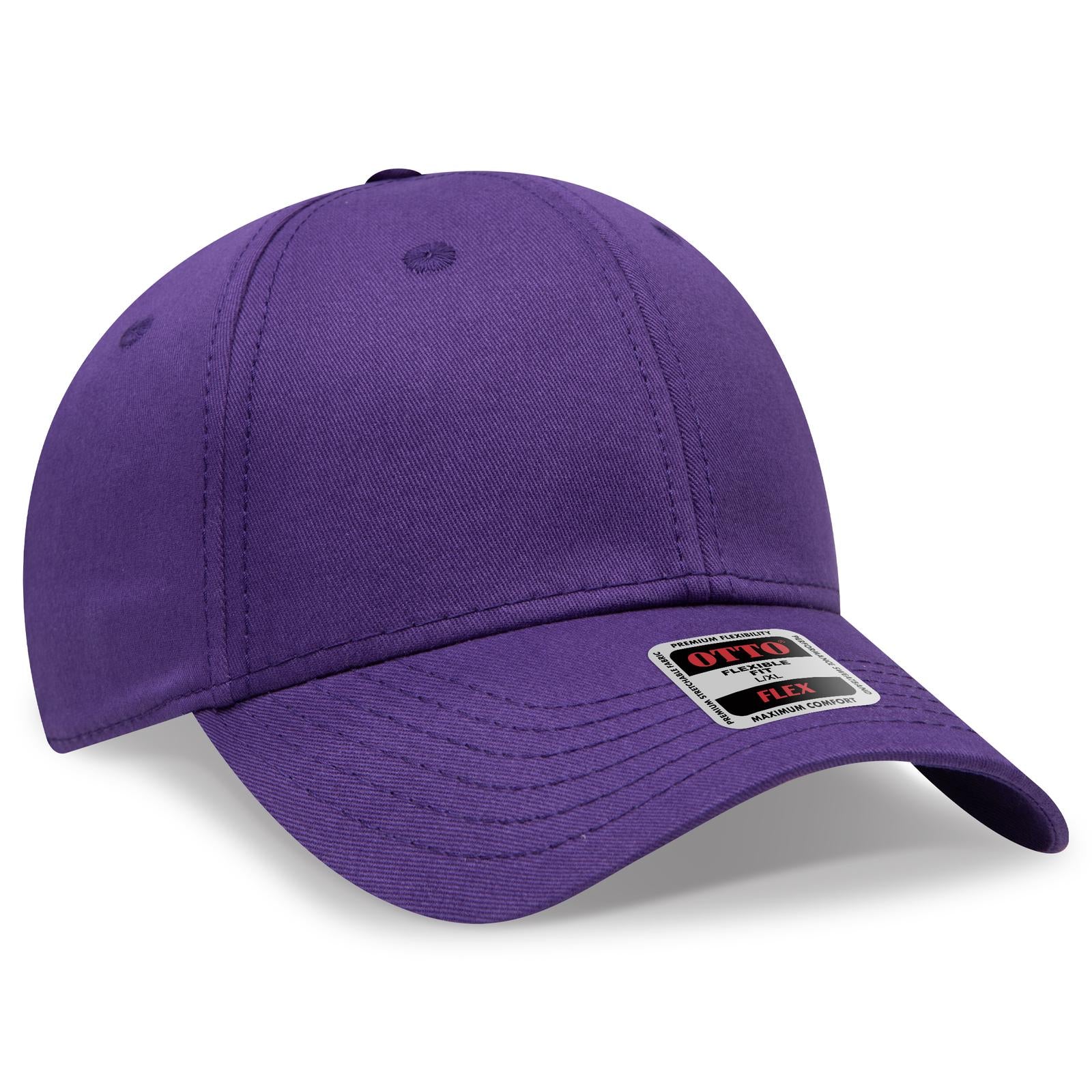 Custom Embroidered or DTF Printed - OTTO CAP® OTTO FLEX® Fitted 6 Panel Low Profile Baseball Cap