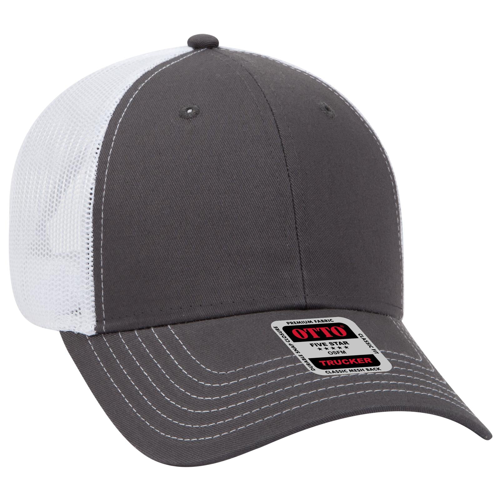 Custom Embroidered - OTTO CAP 6 Panel Low Profile Mesh Back Trucker Hat