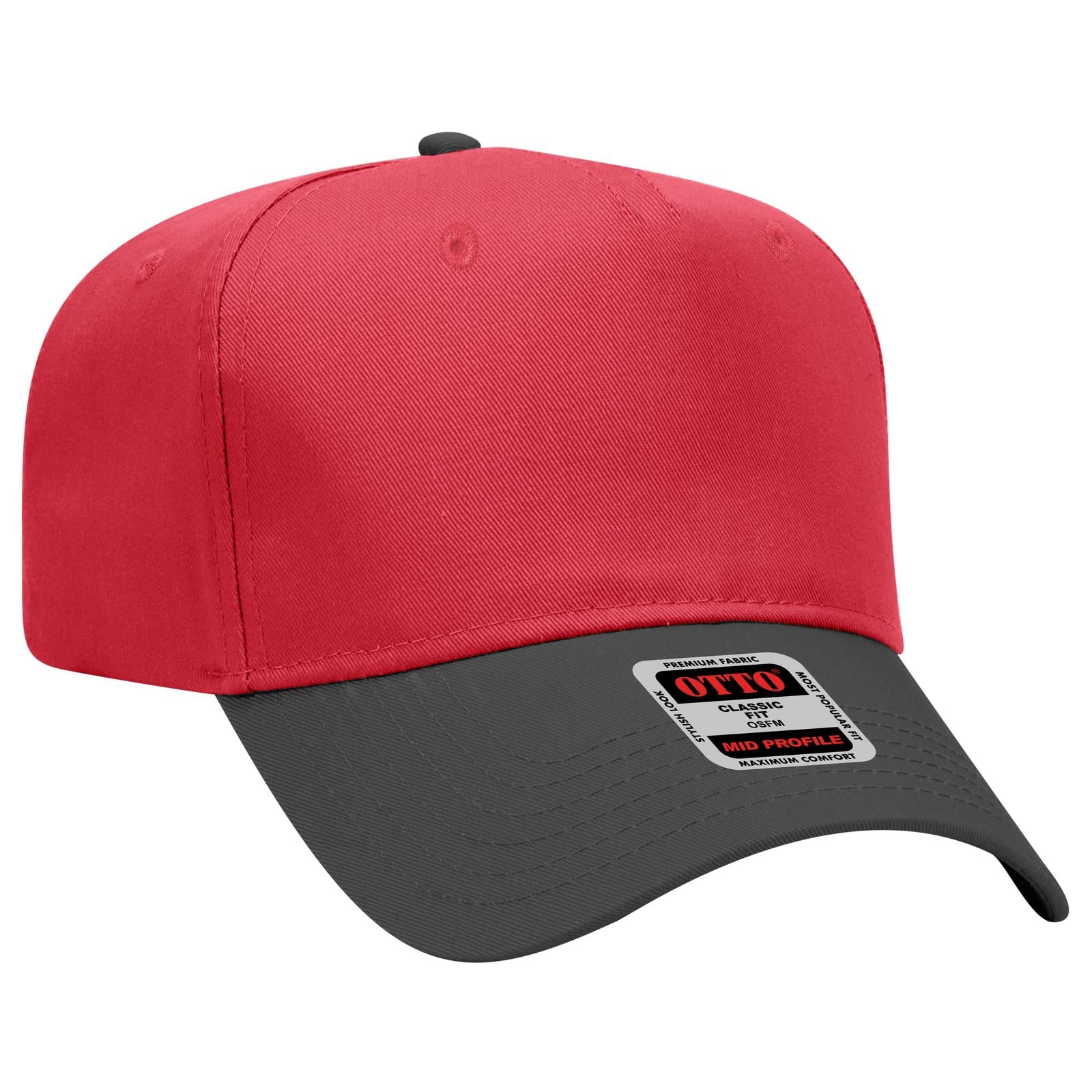 Custom Embroidered - OTTO CAP 5 Panel Mid Profile Baseball Cap