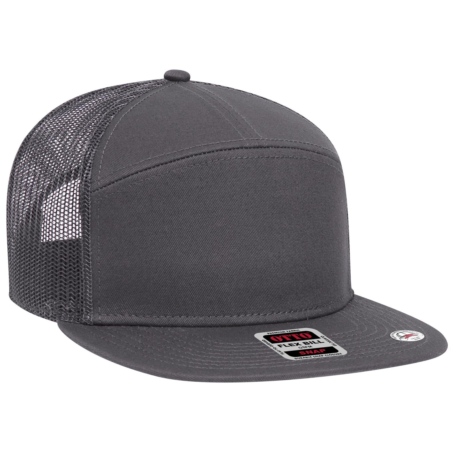 Custom Embroidered - OTTO CAP "OTTO SNAP" 7 Panel Pro Style Mesh Back Trucker Snapback Hat