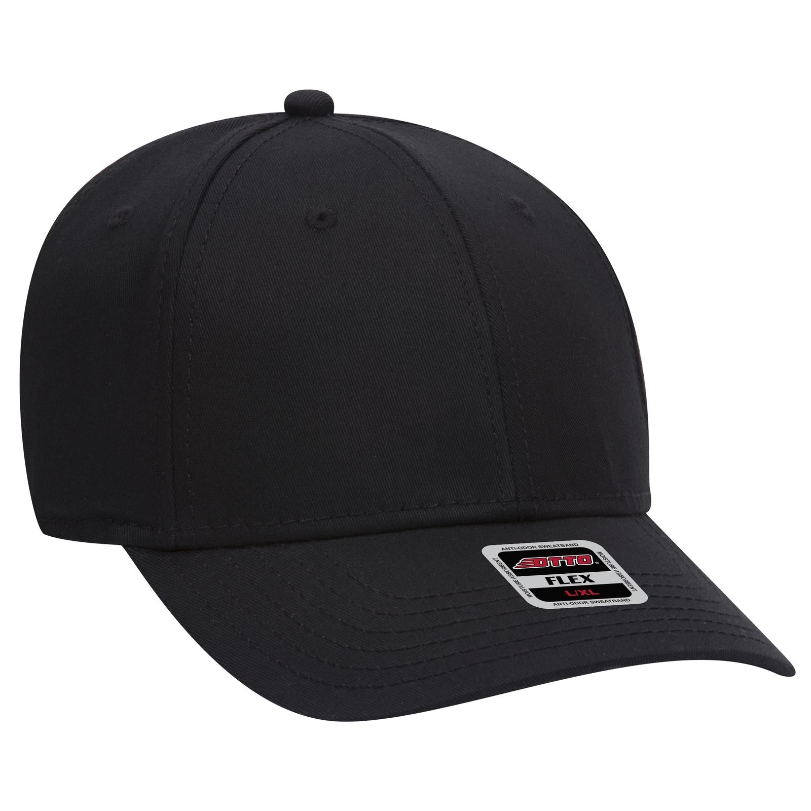 Custom Embroidered or DTF Printed - OTTO CAP® OTTO FLEX® Fitted 6 Panel Low Profile Baseball Cap