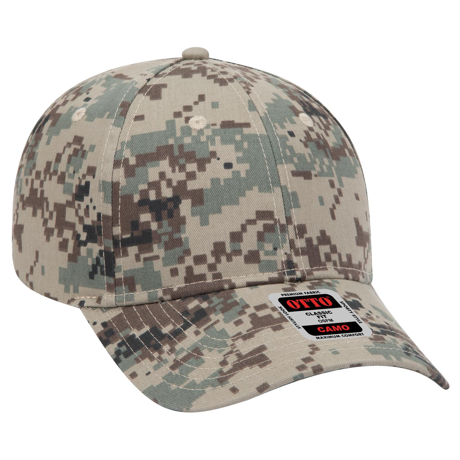 Custom Embroidered or DTF Printed - OTTO CAP® Camouflage 6 Panel Low Profile Baseball Cap