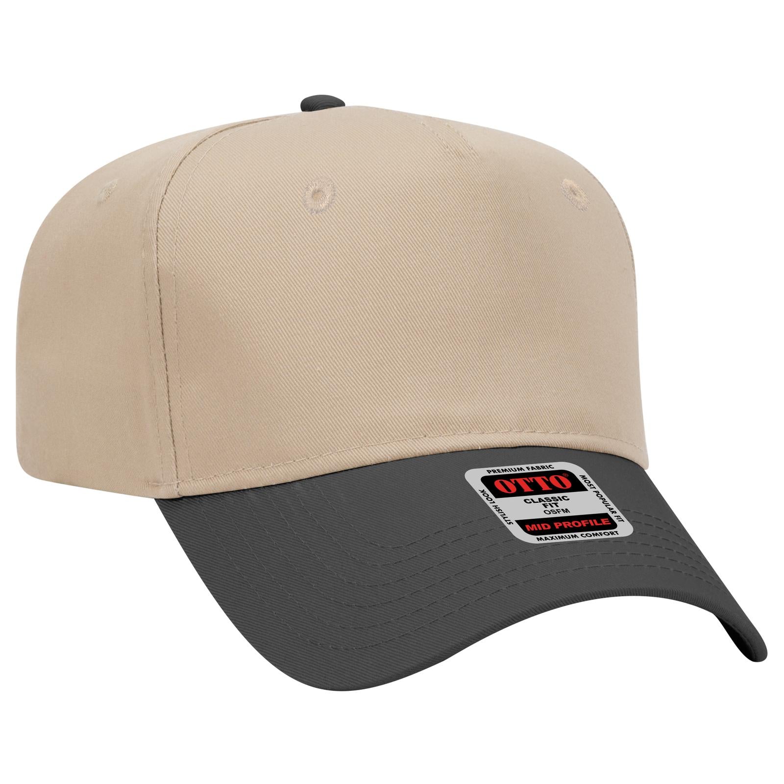 Custom Embroidered - OTTO CAP 5 Panel Mid Profile Baseball Cap